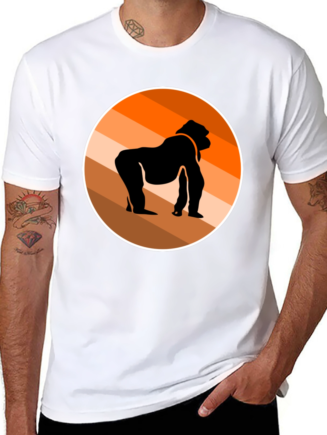 Gorilla Silhouette Graphic Tee - Stylish Black T-Shirt