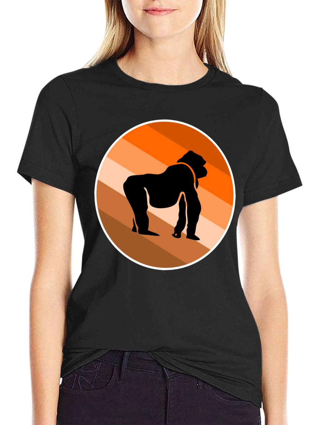 Gorilla Silhouette Graphic Tee - Stylish Black T-Shirt