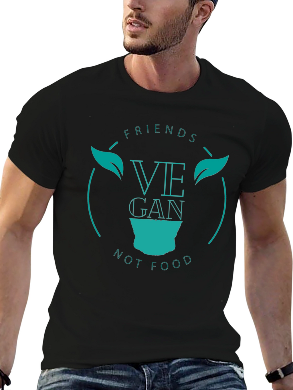 Vegan Friends Not Food Tee - Black