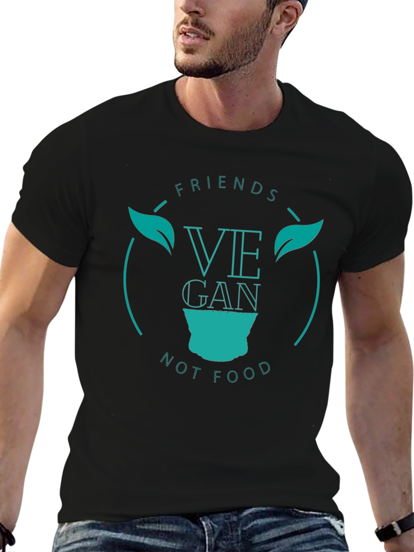 Vegan Friends Not Food Tee - Black