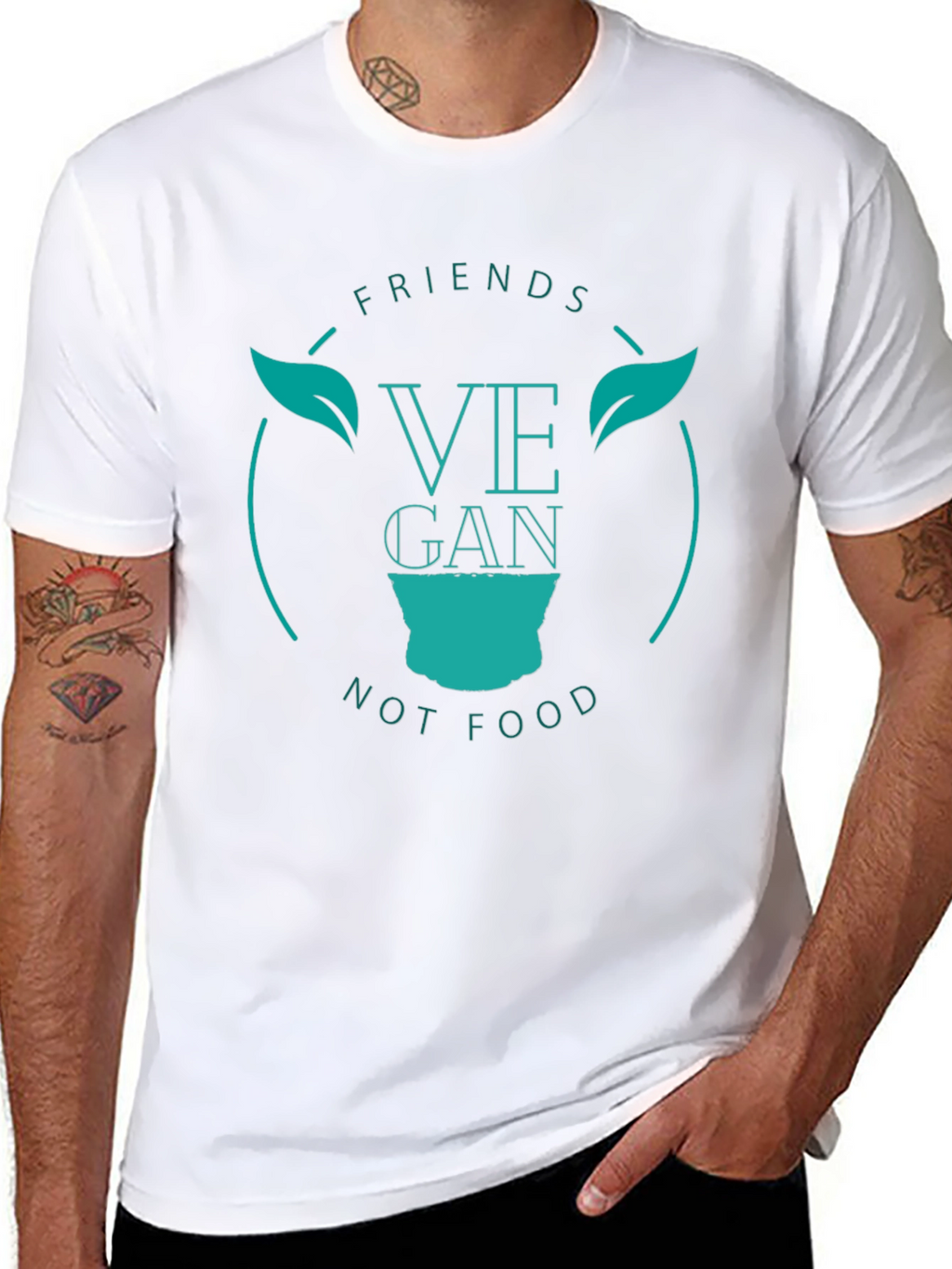 Vegan Friends Not Food Tee - Black