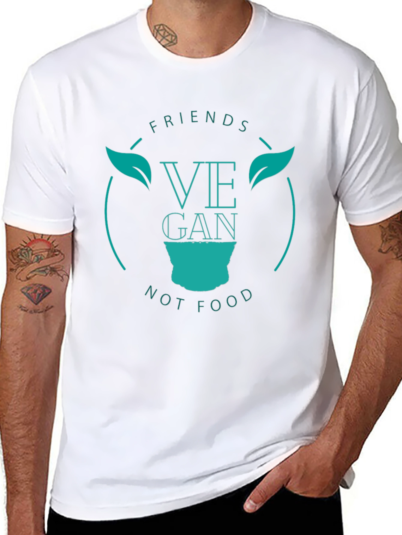Vegan Friends Not Food Tee - Black