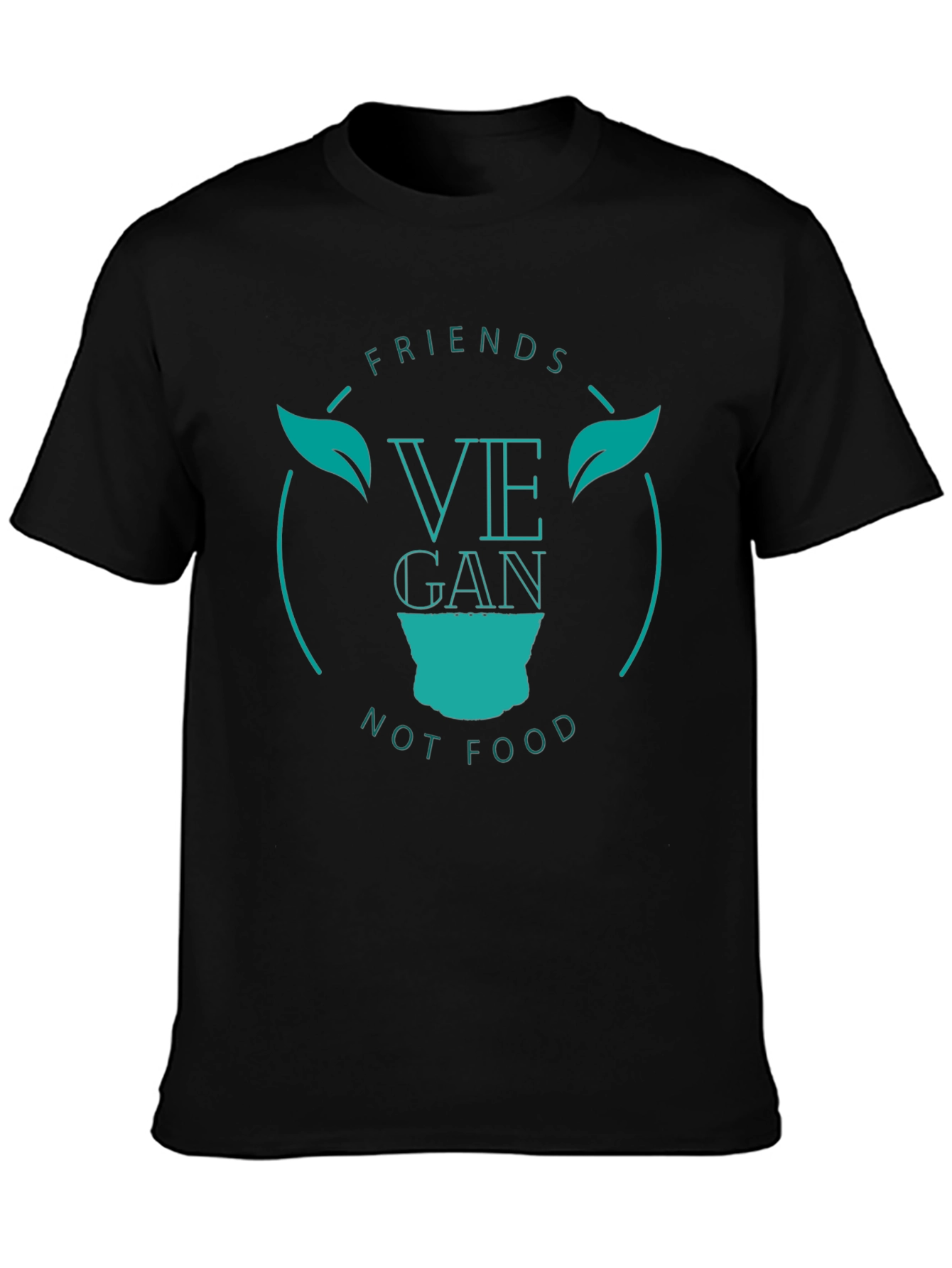 Vegan Friends Not Food Tee - Black