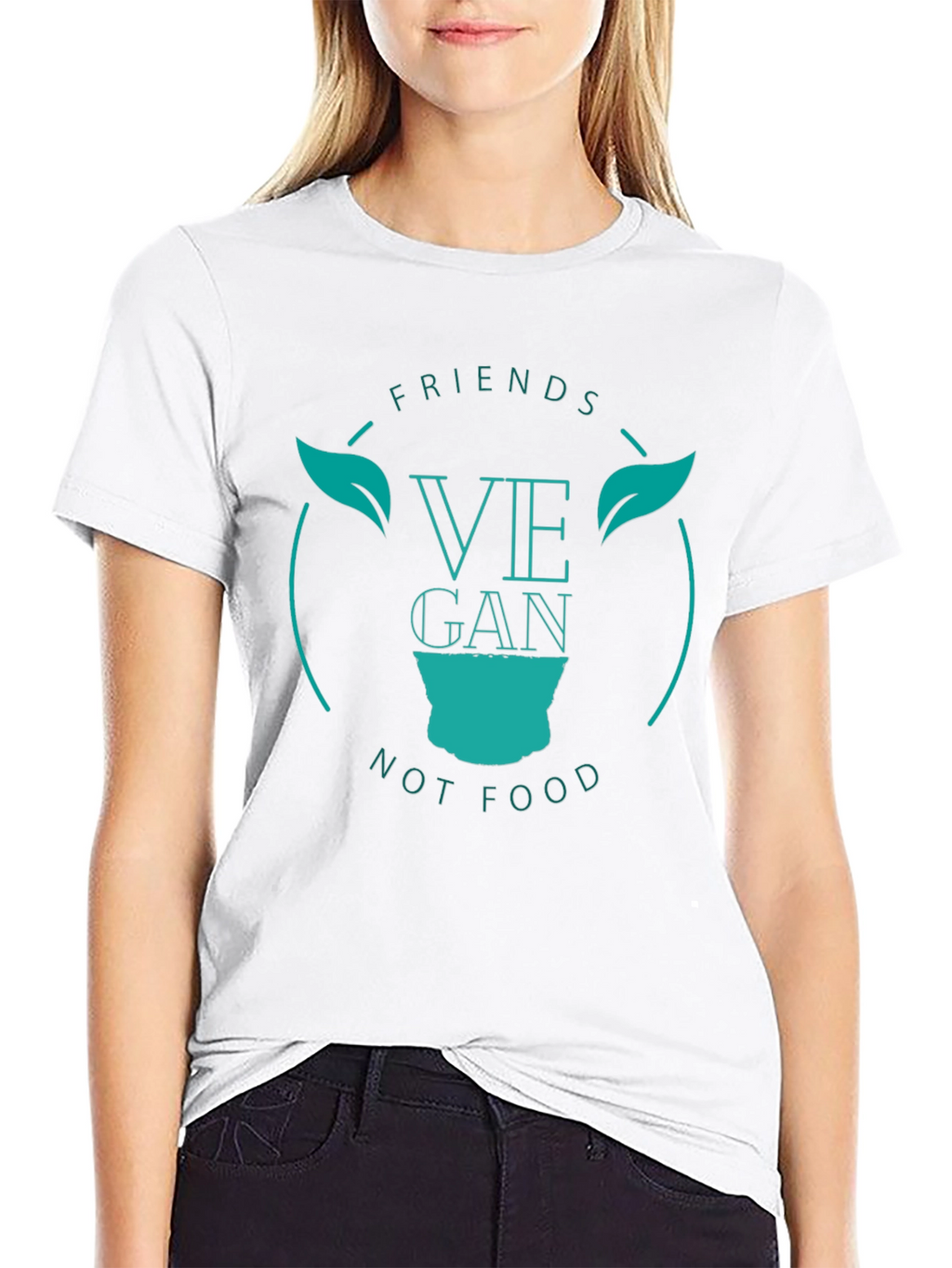 Vegan Friends Not Food Tee - Black