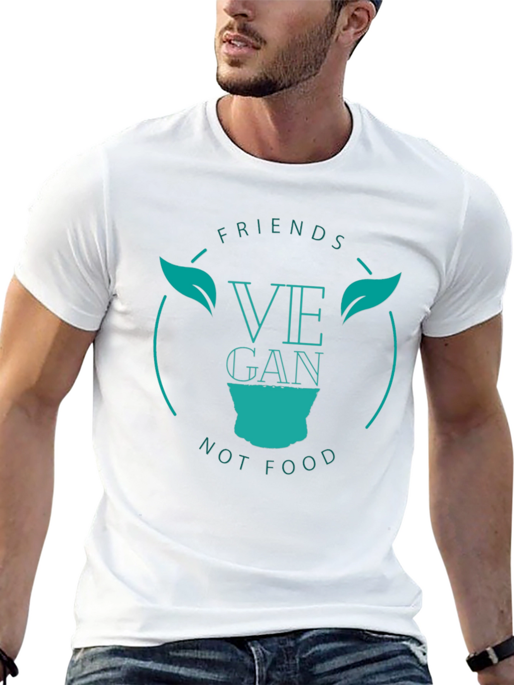 Vegan Friends Not Food Tee - Black