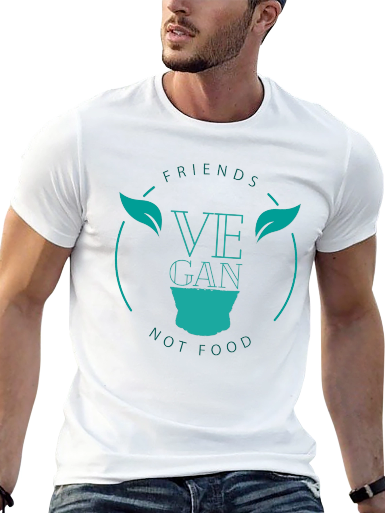 Vegan Friends Not Food Tee - Black