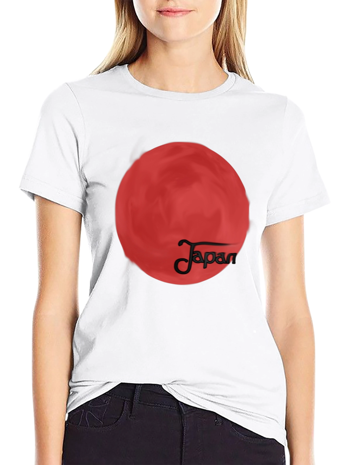 Japan Flag Inspired Graphic Tee - Black T-Shirt