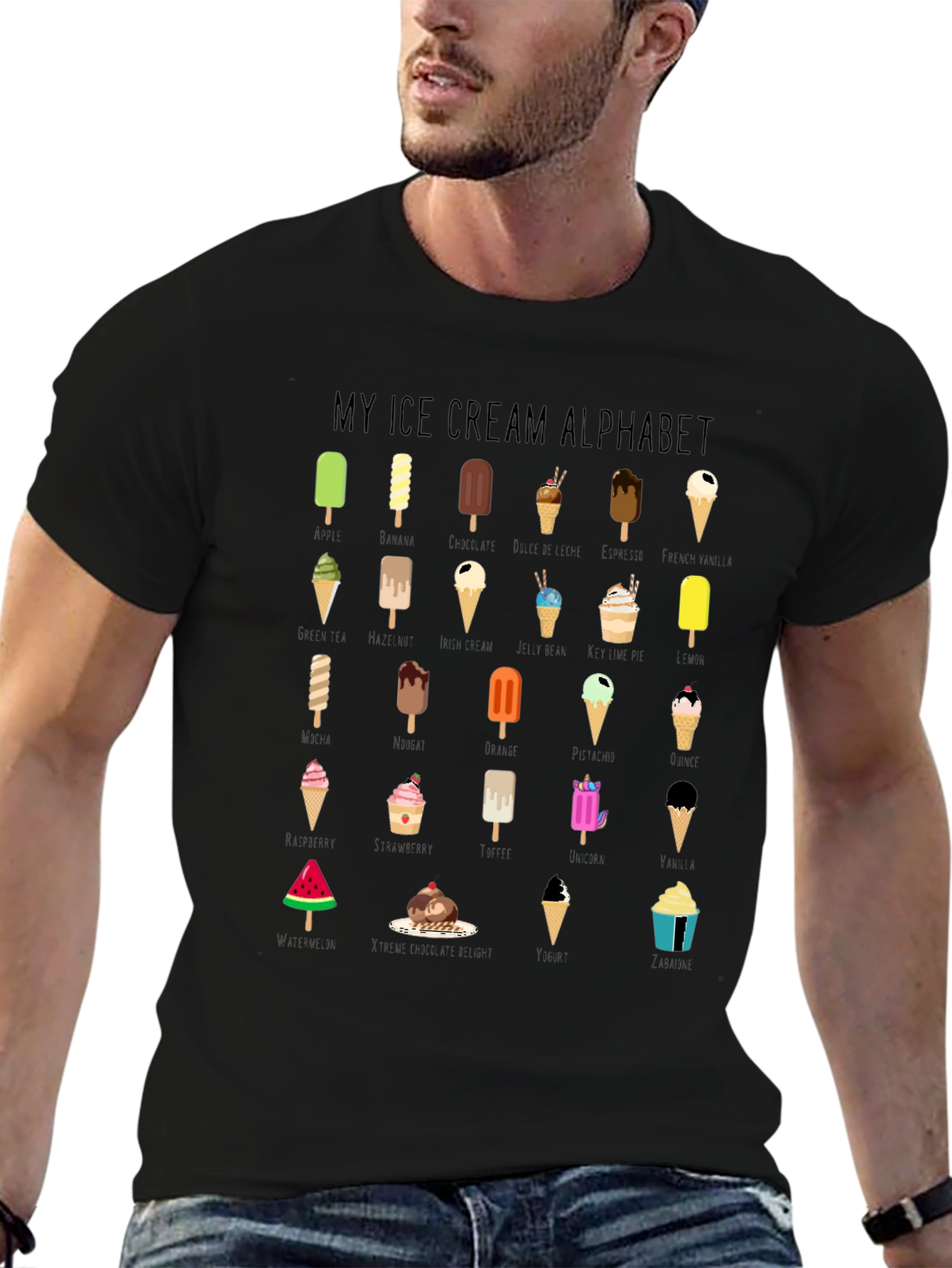 My Ice Cream Alphabet Graphic T-Shirt