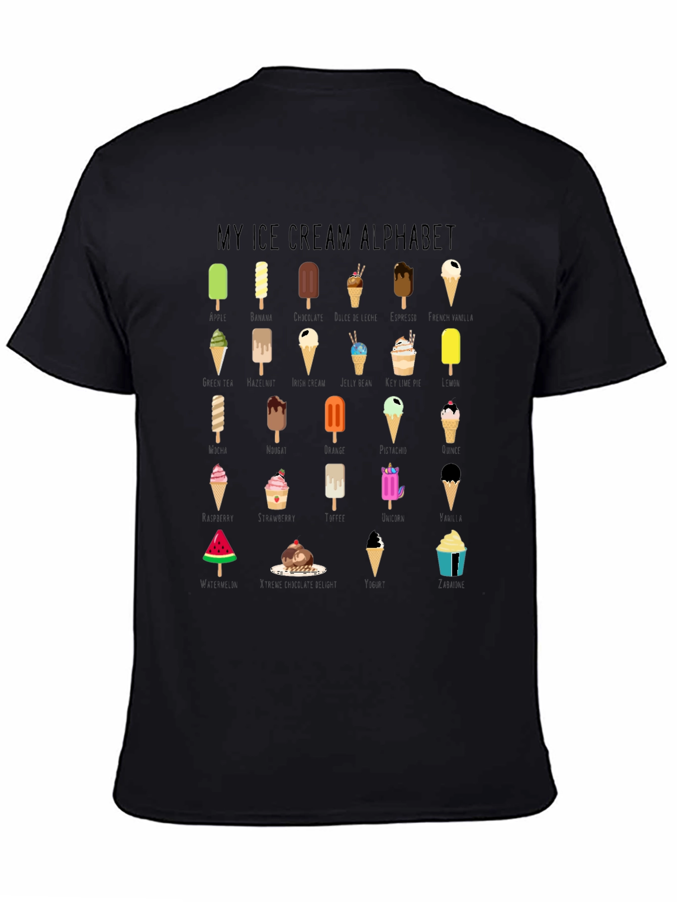 My Ice Cream Alphabet Graphic T-Shirt