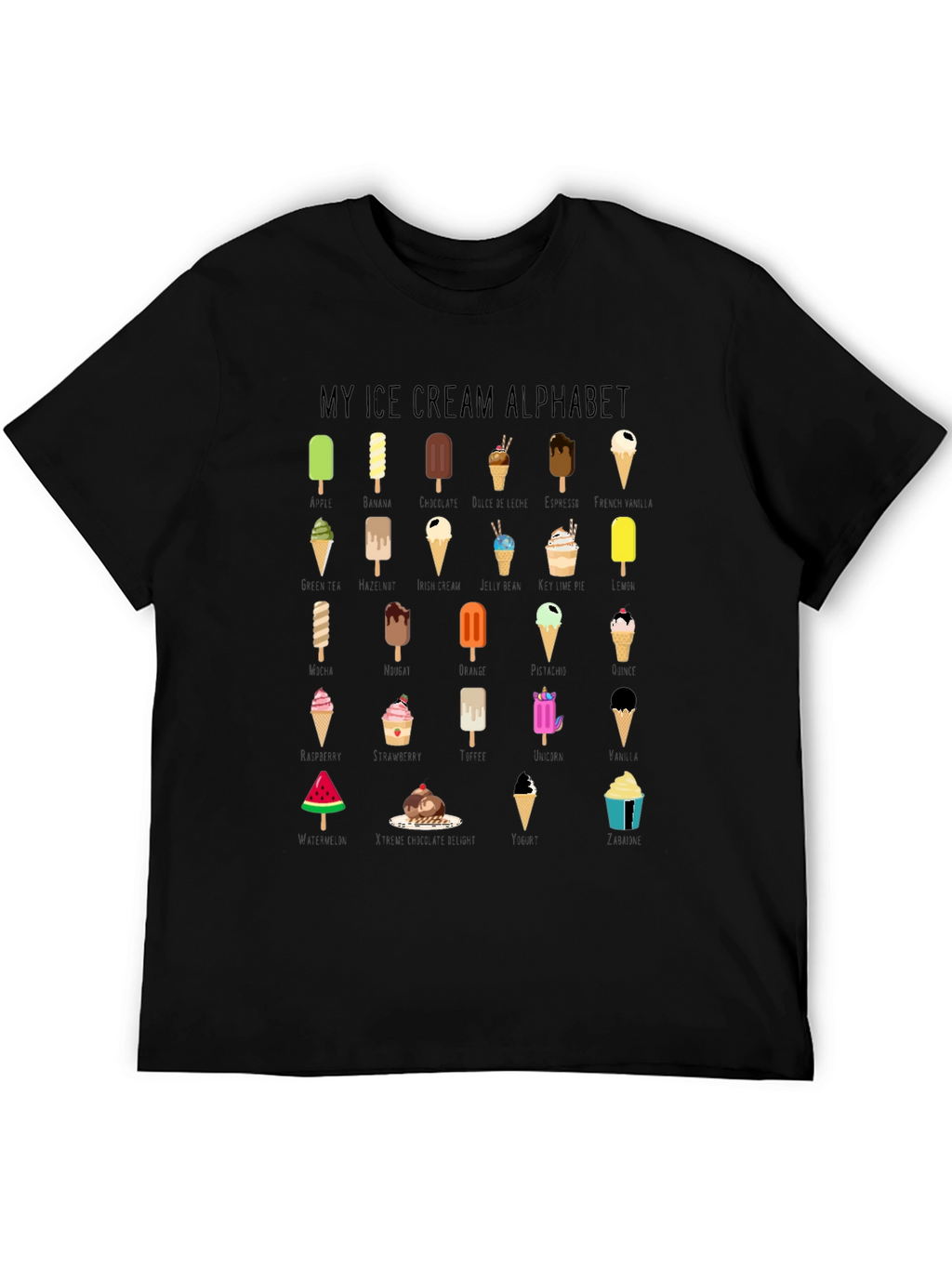My Ice Cream Alphabet Graphic T-Shirt
