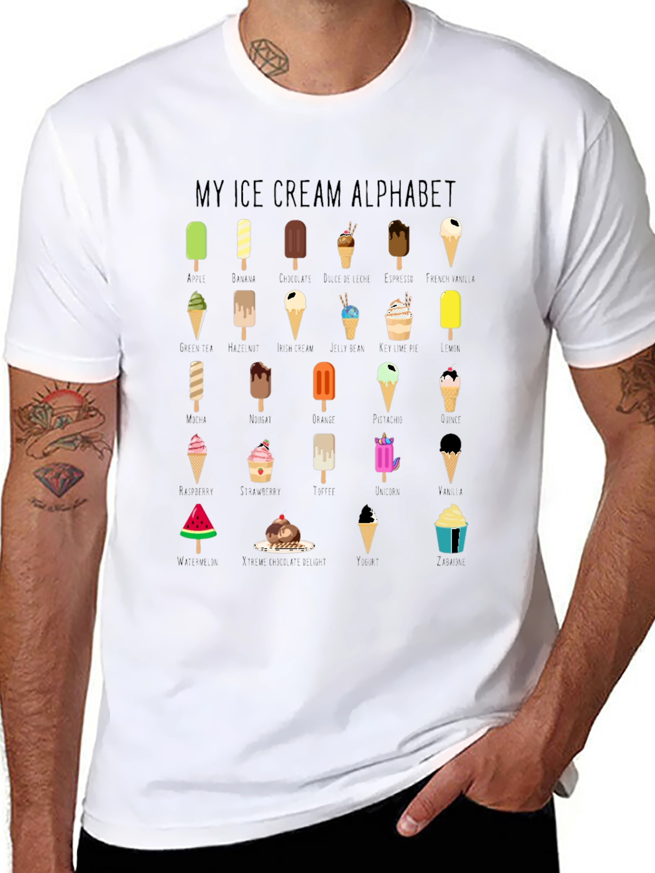 My Ice Cream Alphabet Graphic T-Shirt