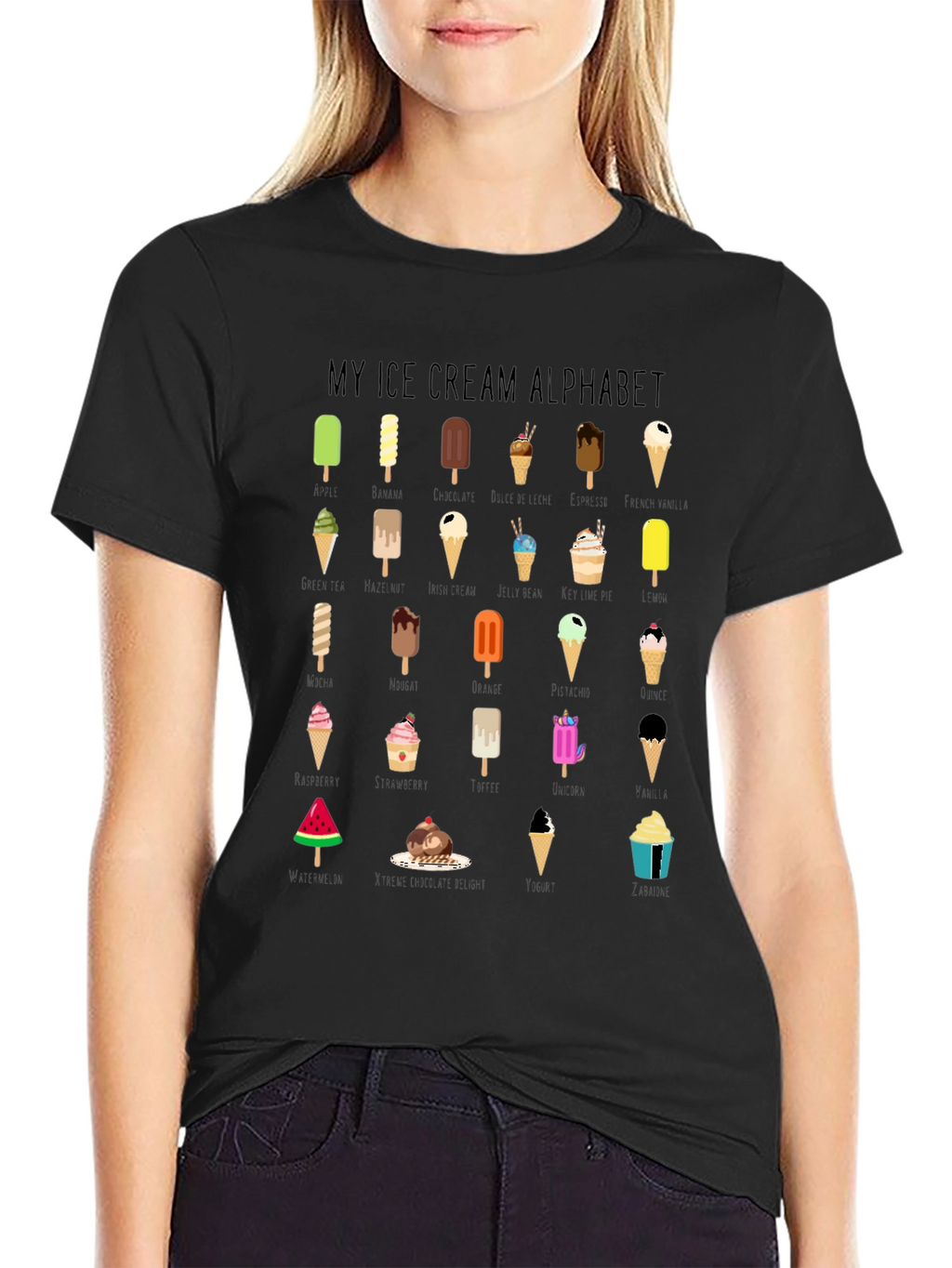 My Ice Cream Alphabet Graphic T-Shirt