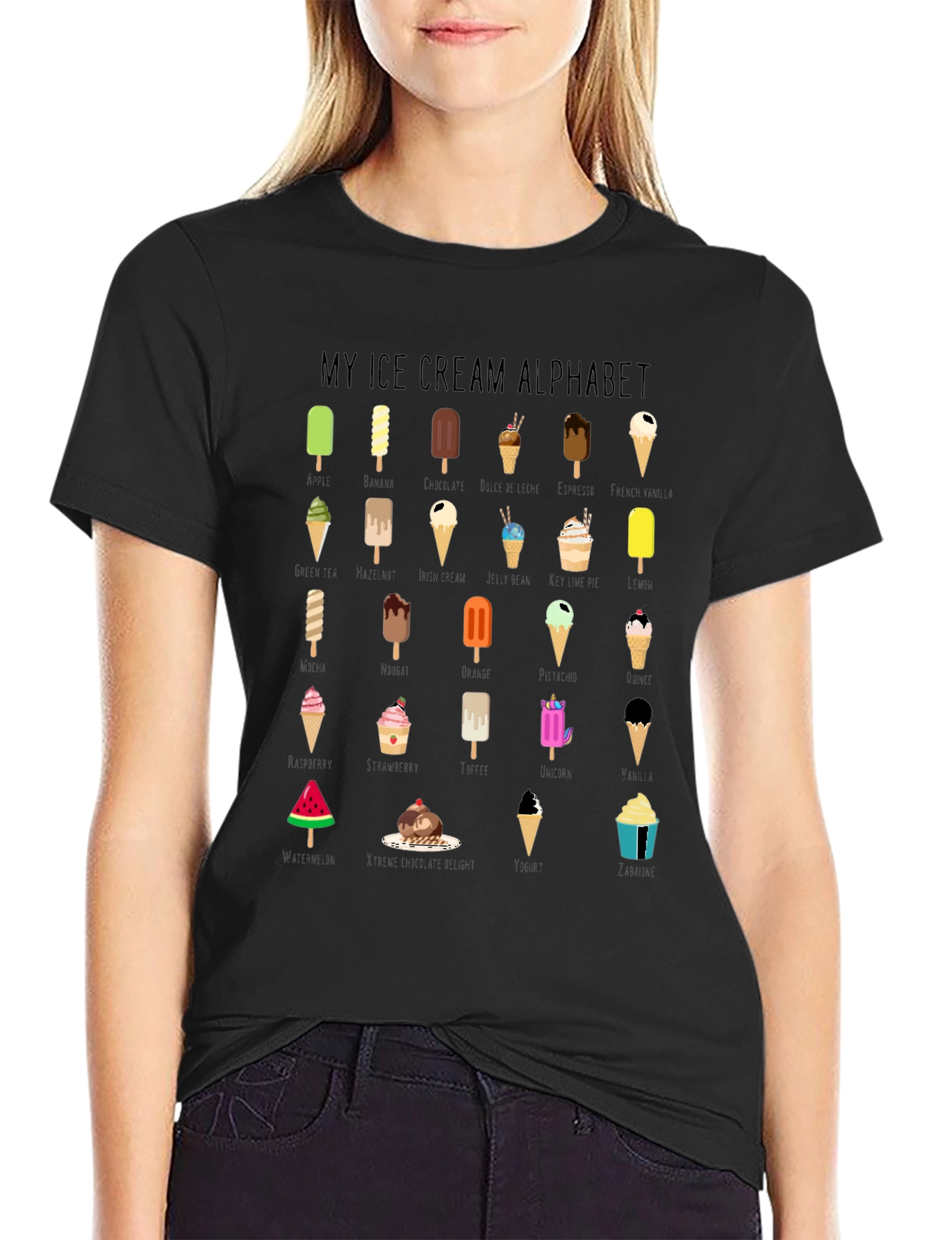 My Ice Cream Alphabet Graphic T-Shirt