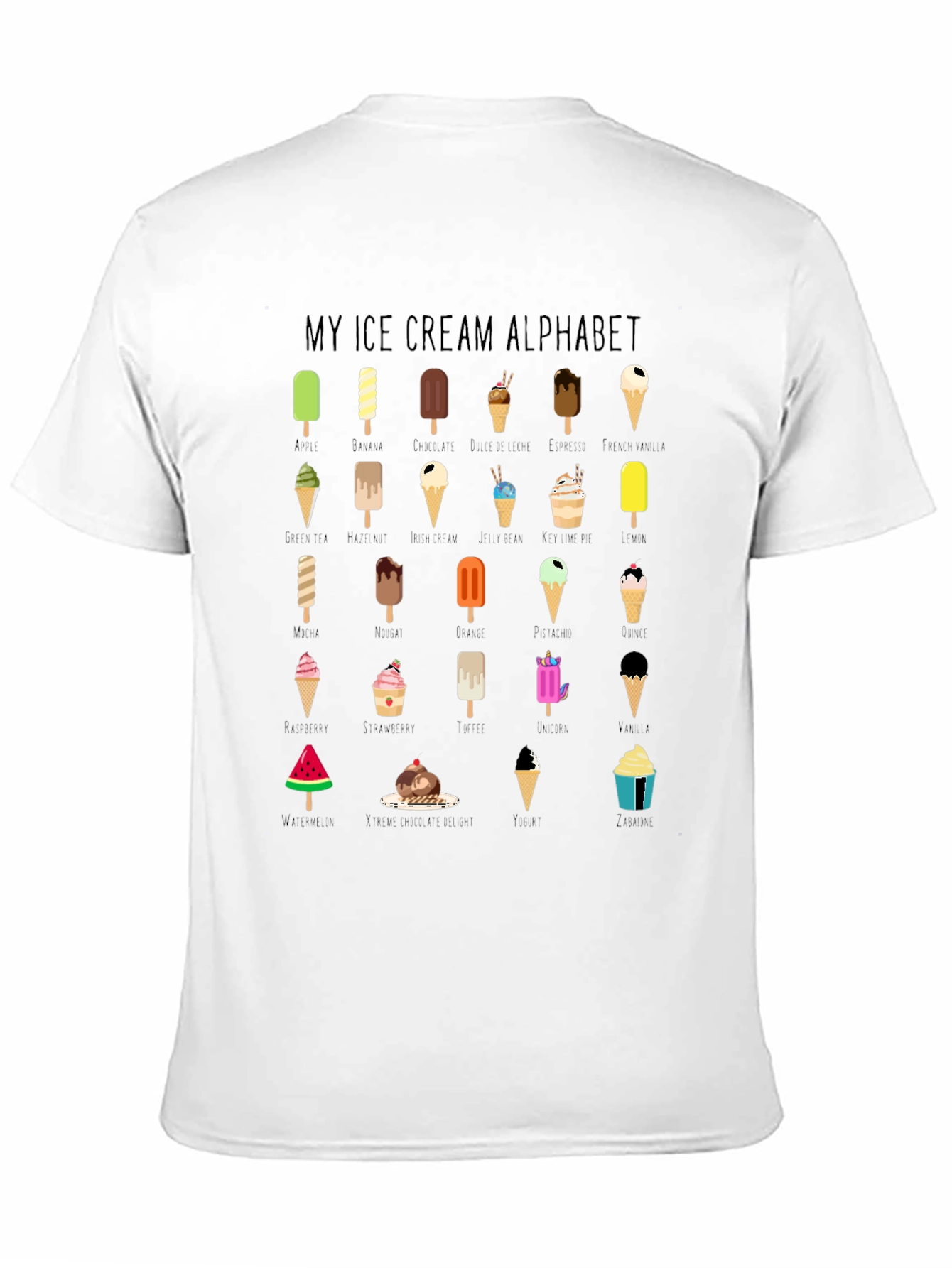 My Ice Cream Alphabet Graphic T-Shirt