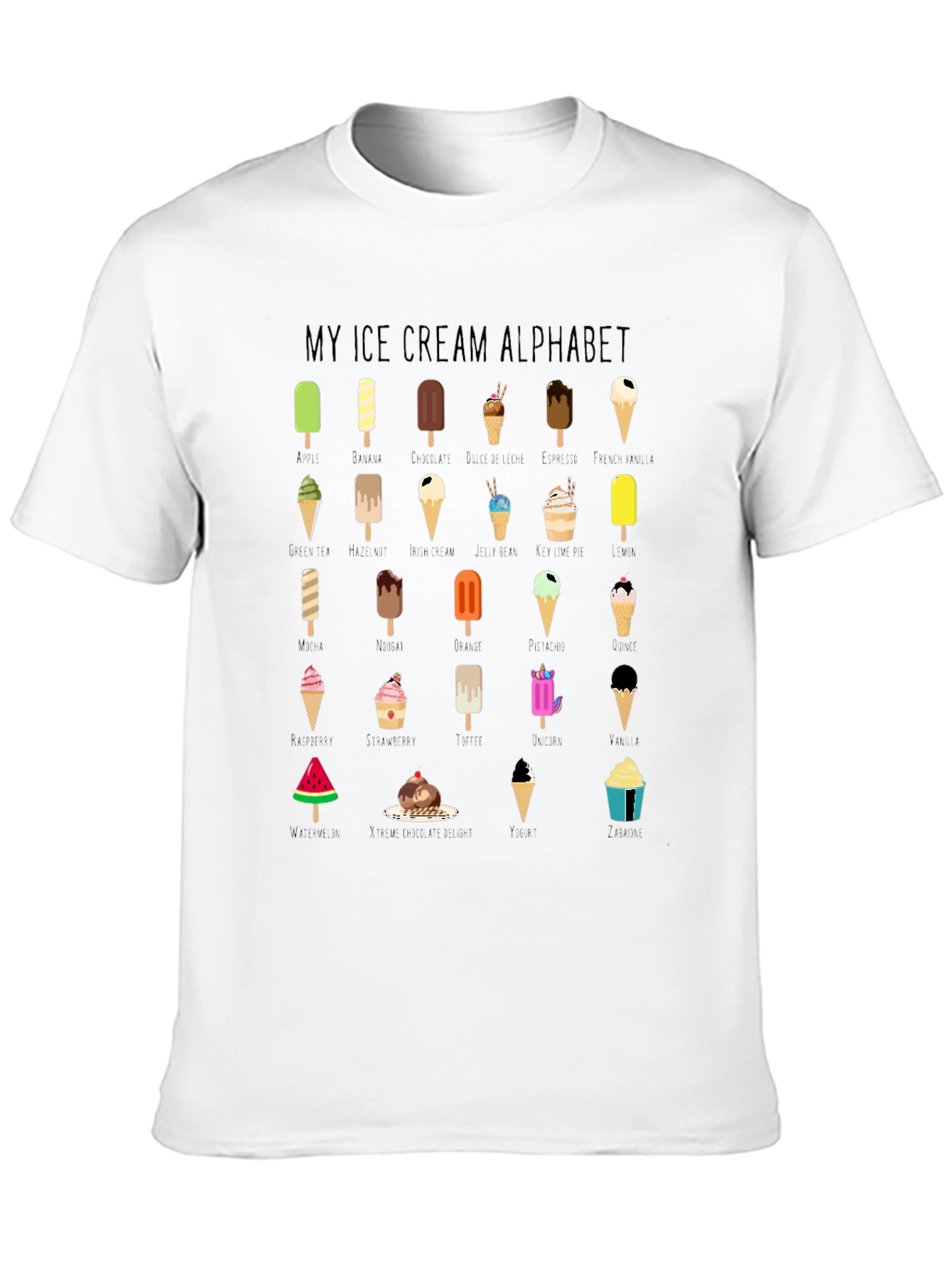 My Ice Cream Alphabet Graphic T-Shirt