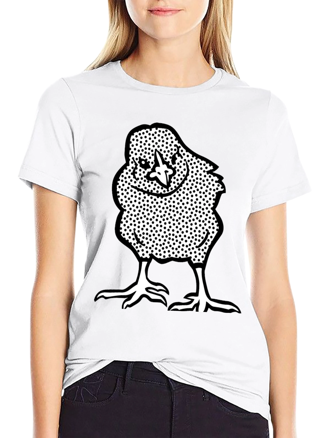 Chick Graphic Tee - Black Crew Neck T-Shirt