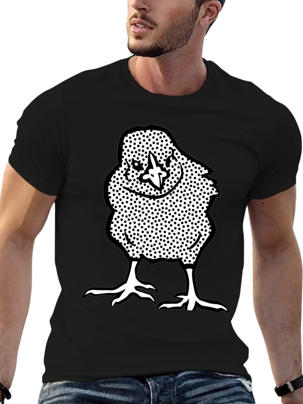 Chick Graphic Tee - Black Crew Neck T-Shirt