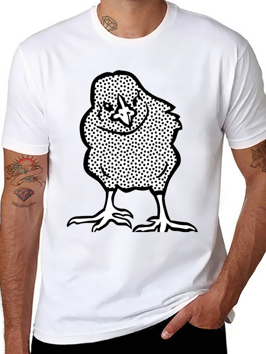 Chick Graphic Tee - Black Crew Neck T-Shirt