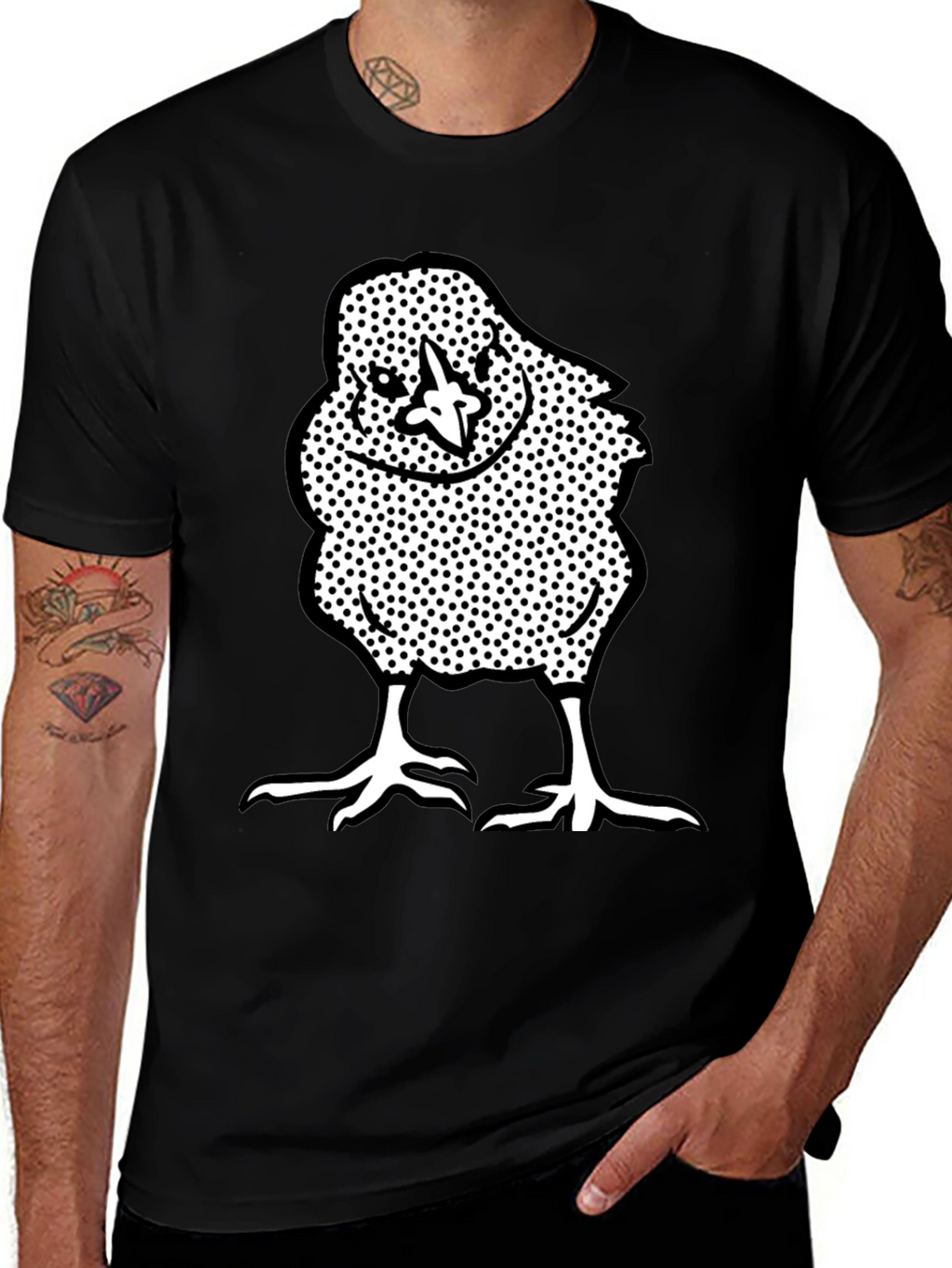 Chick Graphic Tee - Black Crew Neck T-Shirt