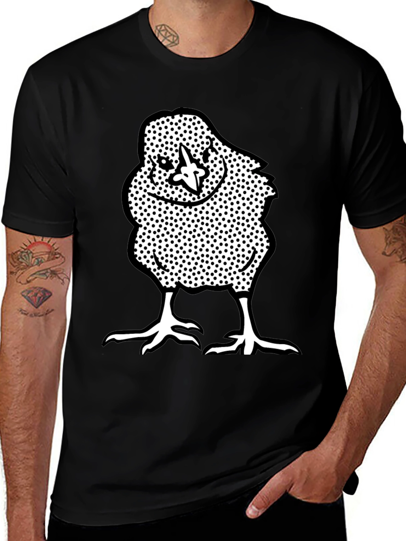 Chick Graphic Tee - Black Crew Neck T-Shirt