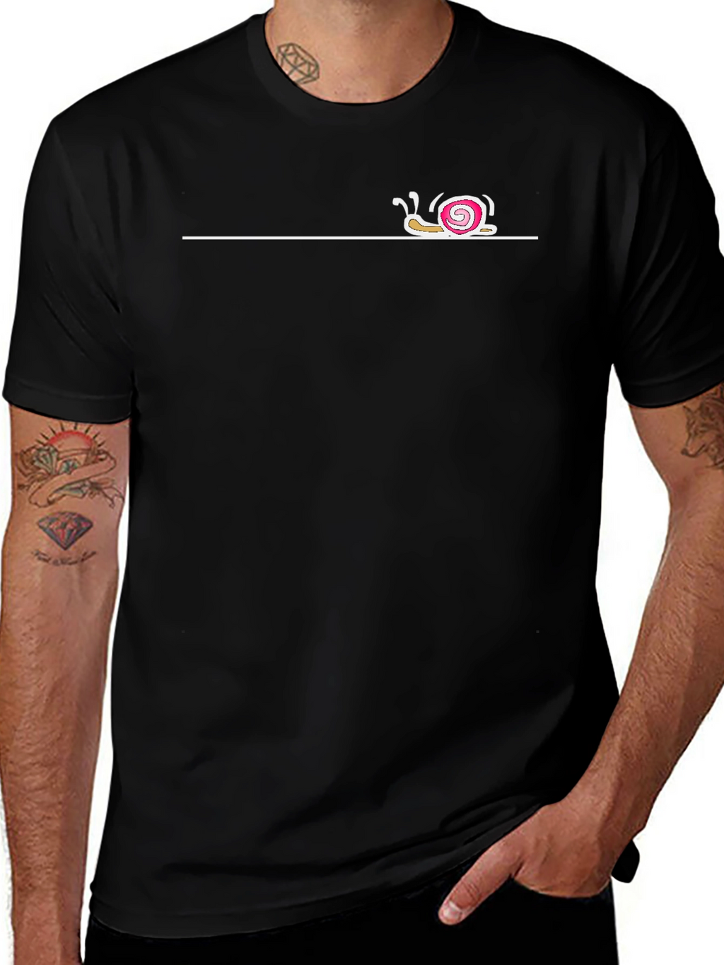 Snail Graphic Tee - Relaxed Fit Black T-Shirt