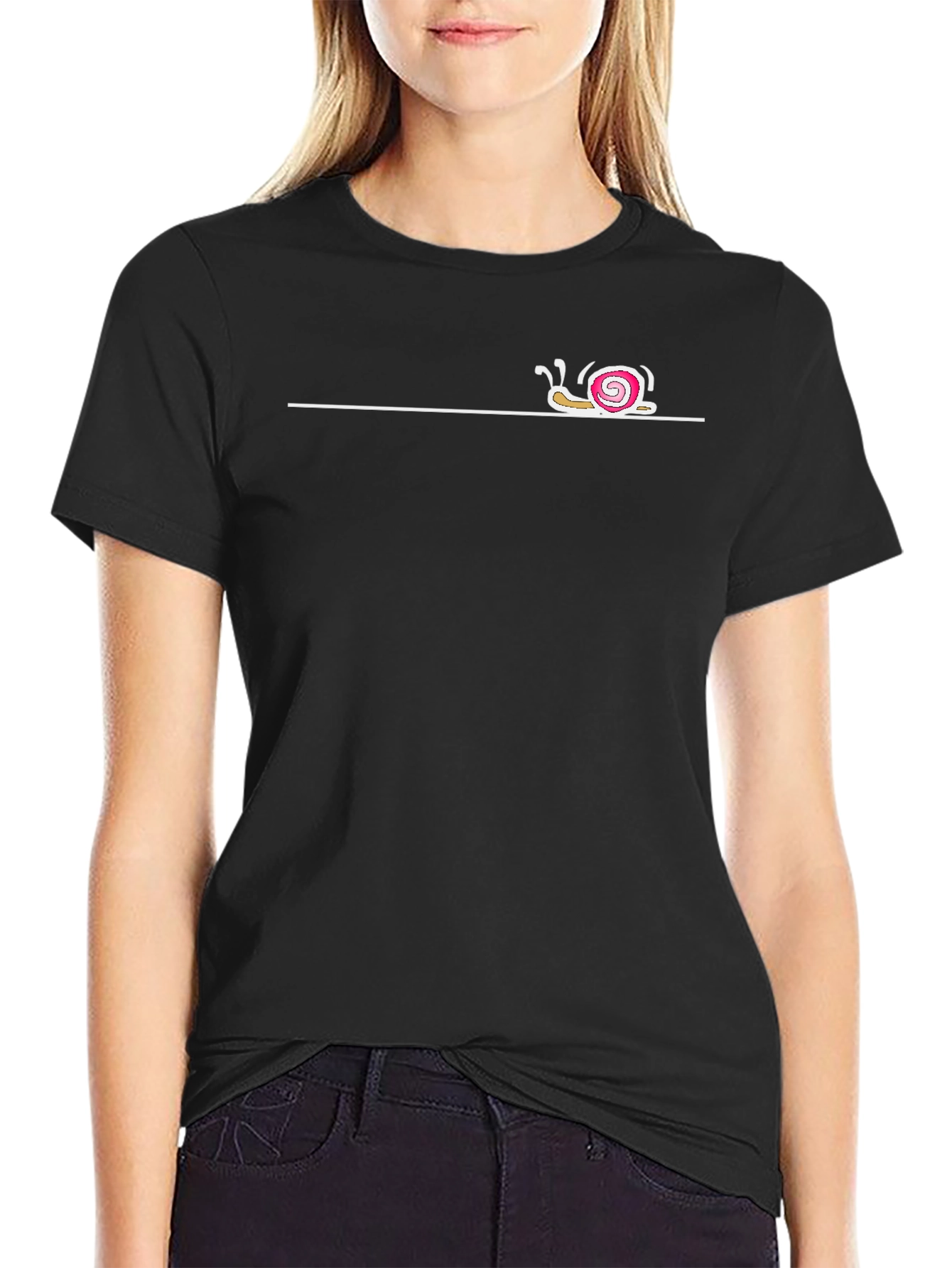 Snail Graphic Tee - Relaxed Fit Black T-Shirt