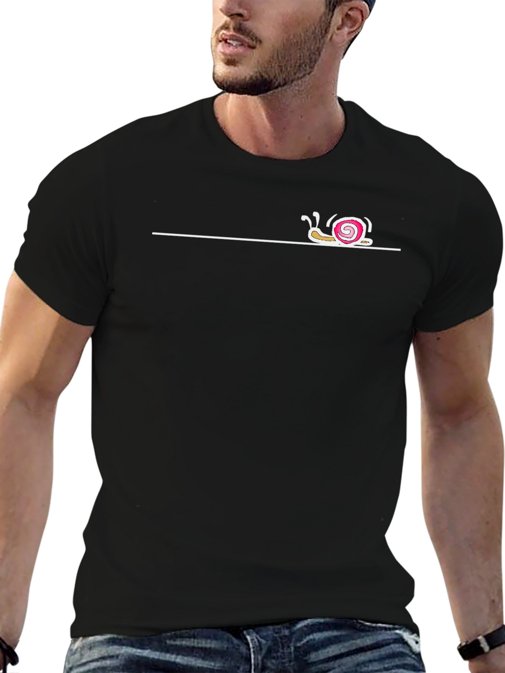 Snail Graphic Tee - Relaxed Fit Black T-Shirt