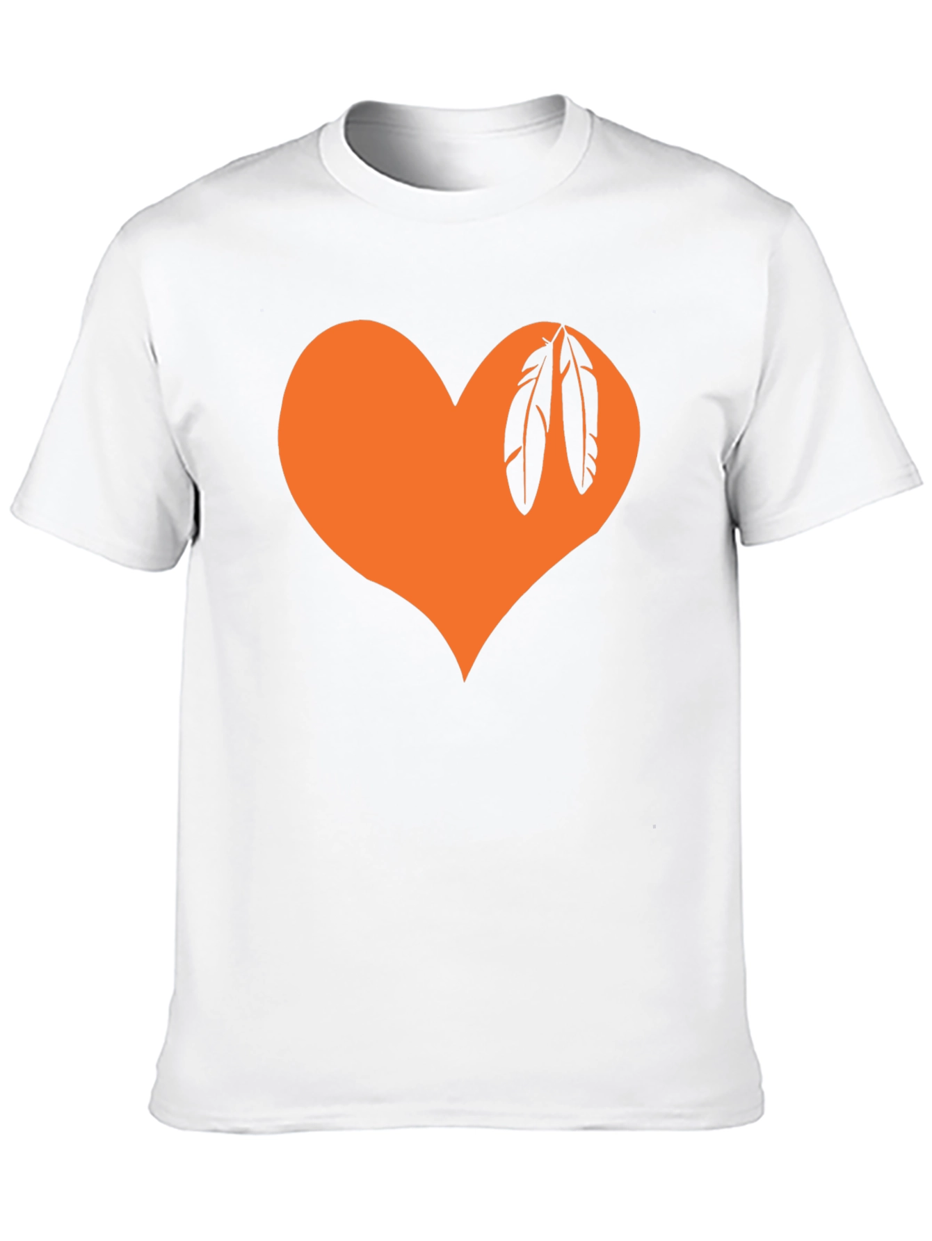 Orange Heart Feather Graphic Tee