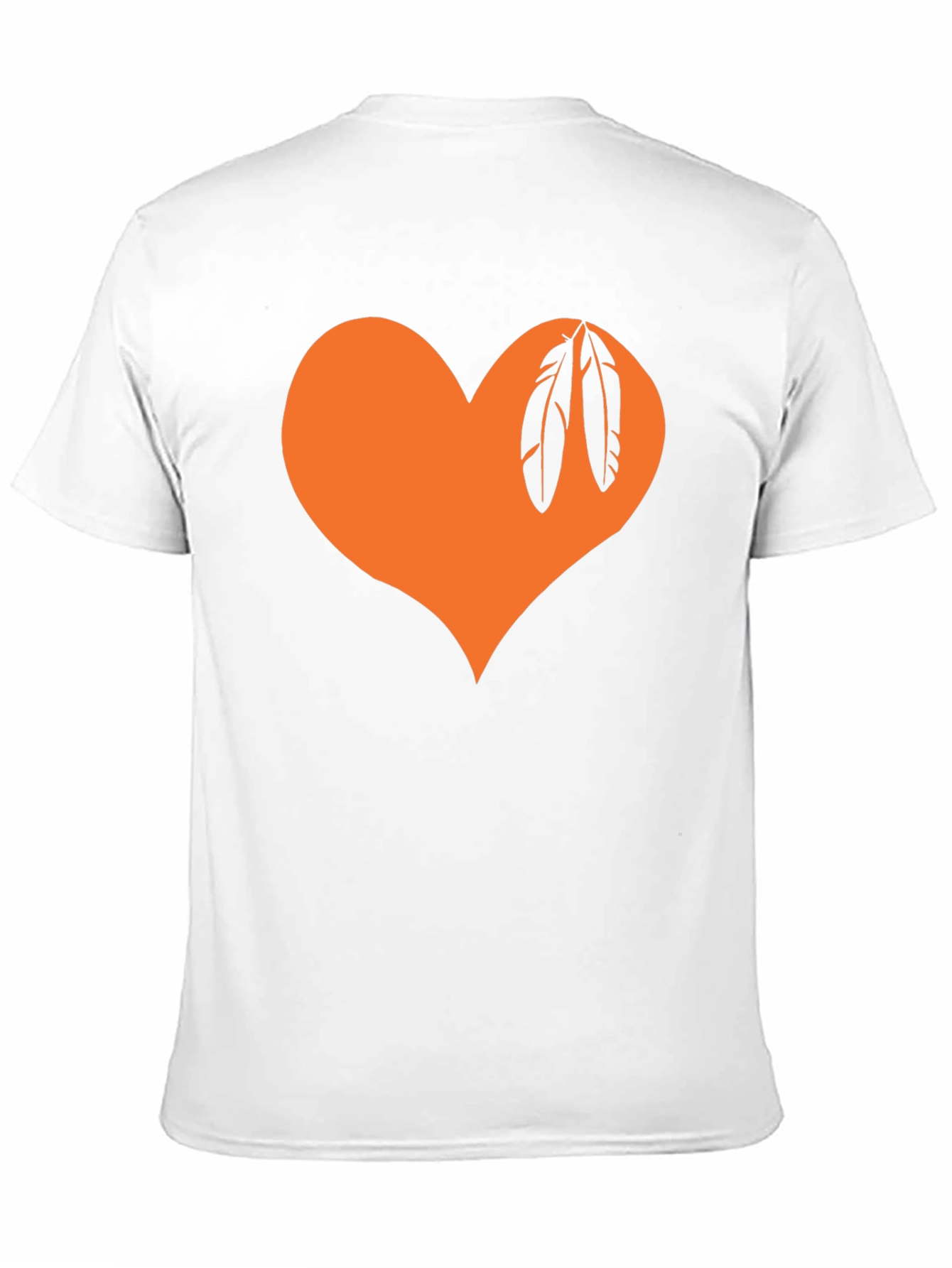 Orange Heart Feather Graphic Tee