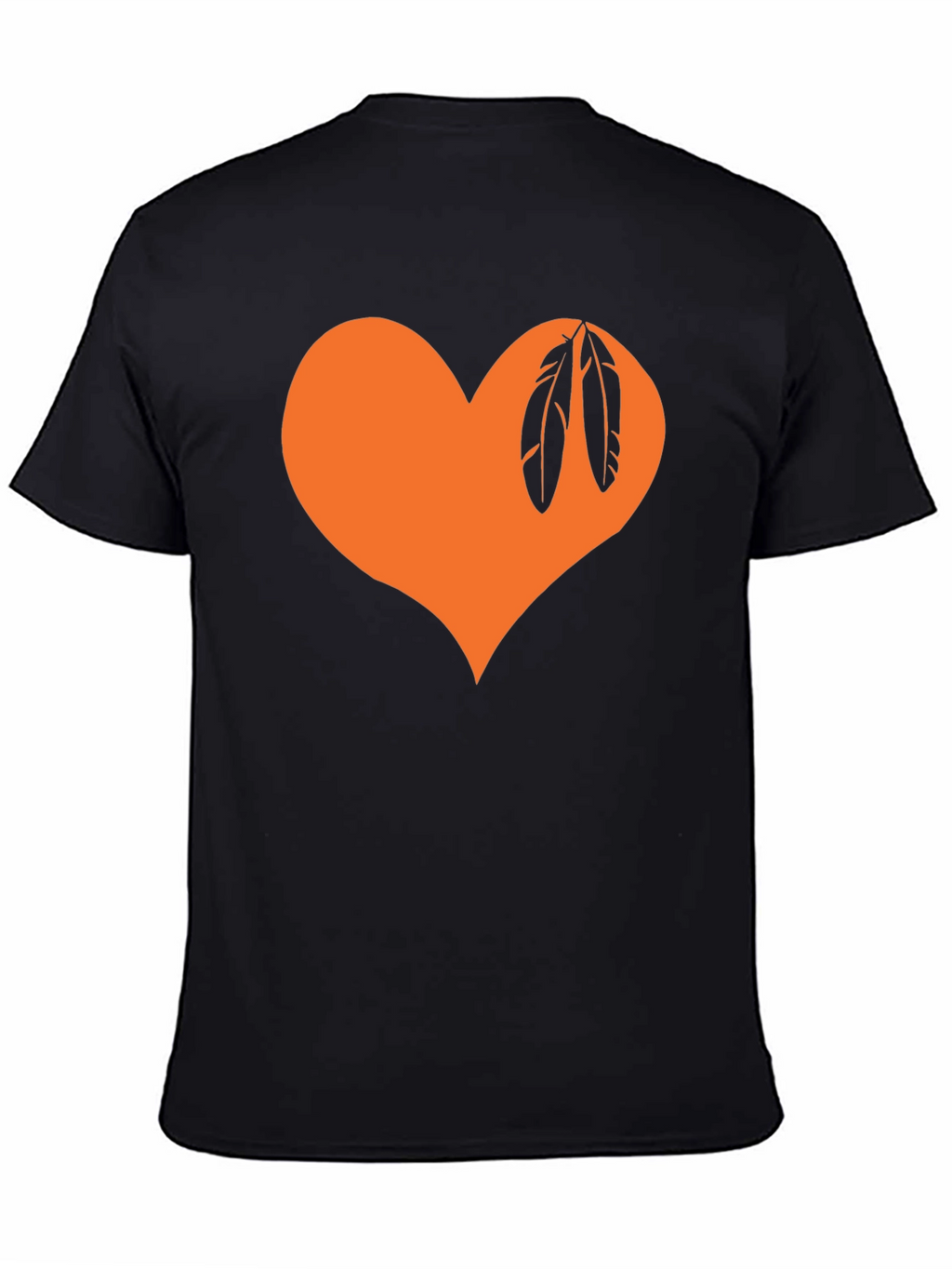 Orange Heart Feather Graphic Tee