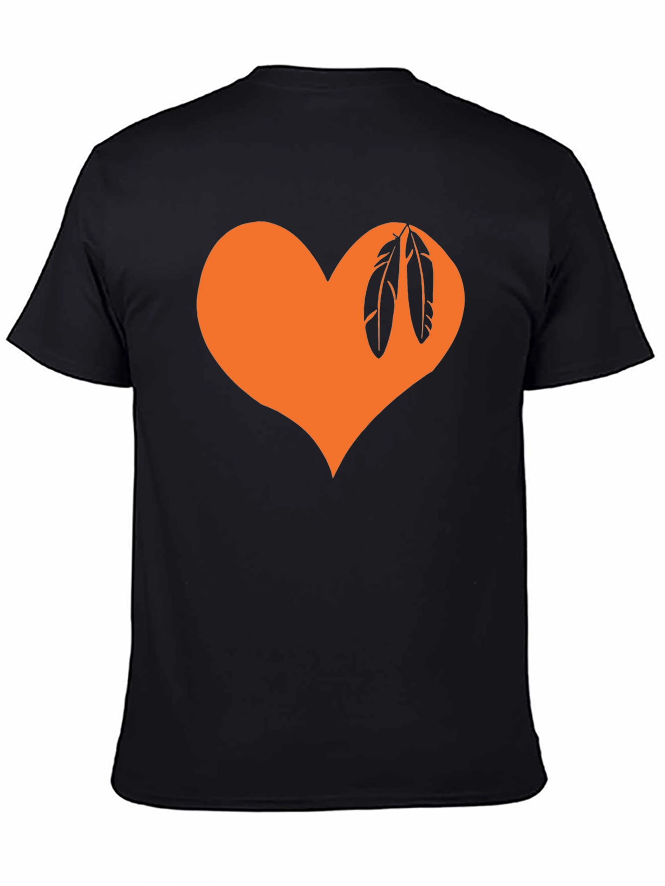 Orange Heart Feather Graphic Tee