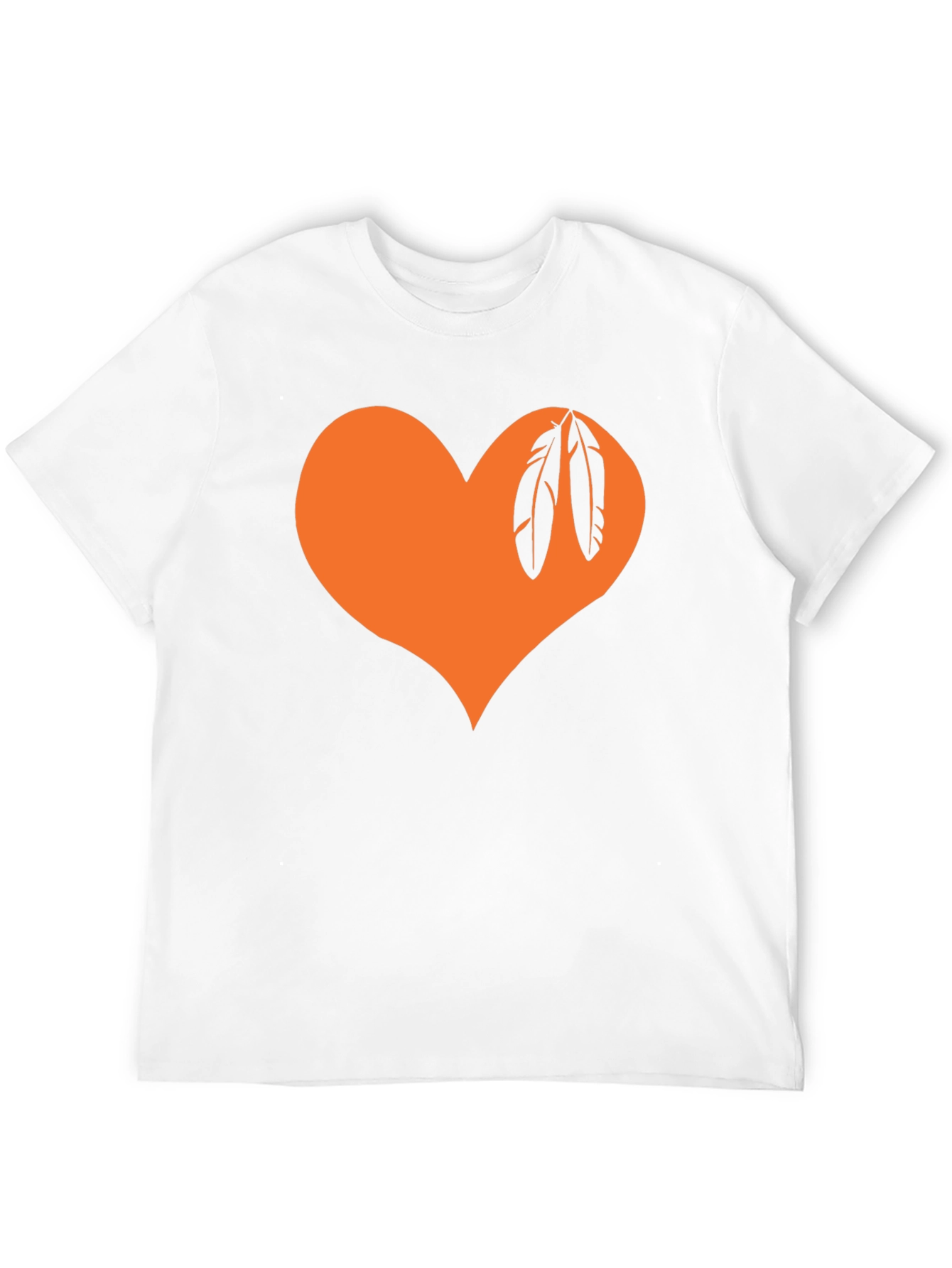 Orange Heart Feather Graphic Tee