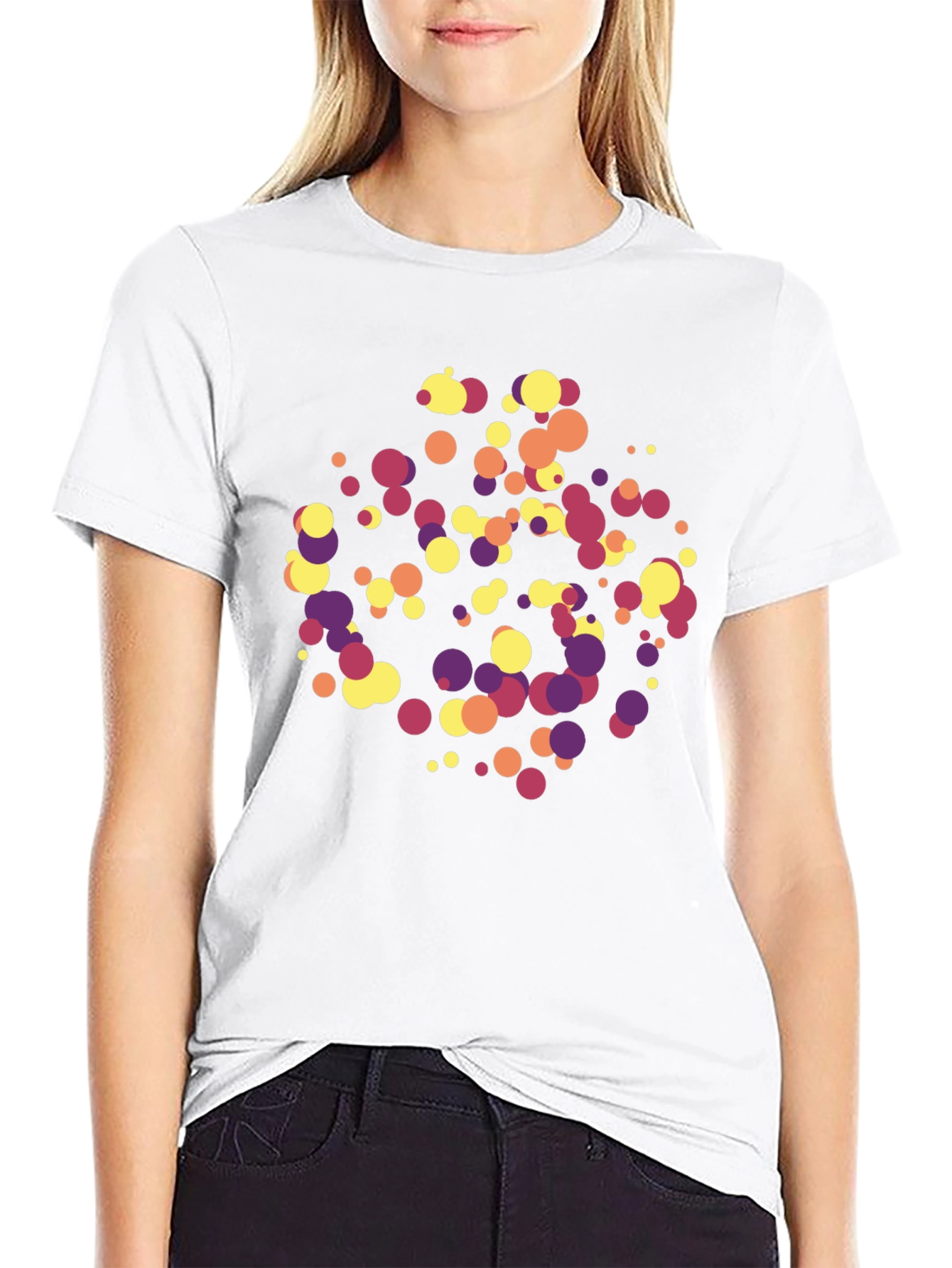Colorful Circles Graphic Black T-Shirt