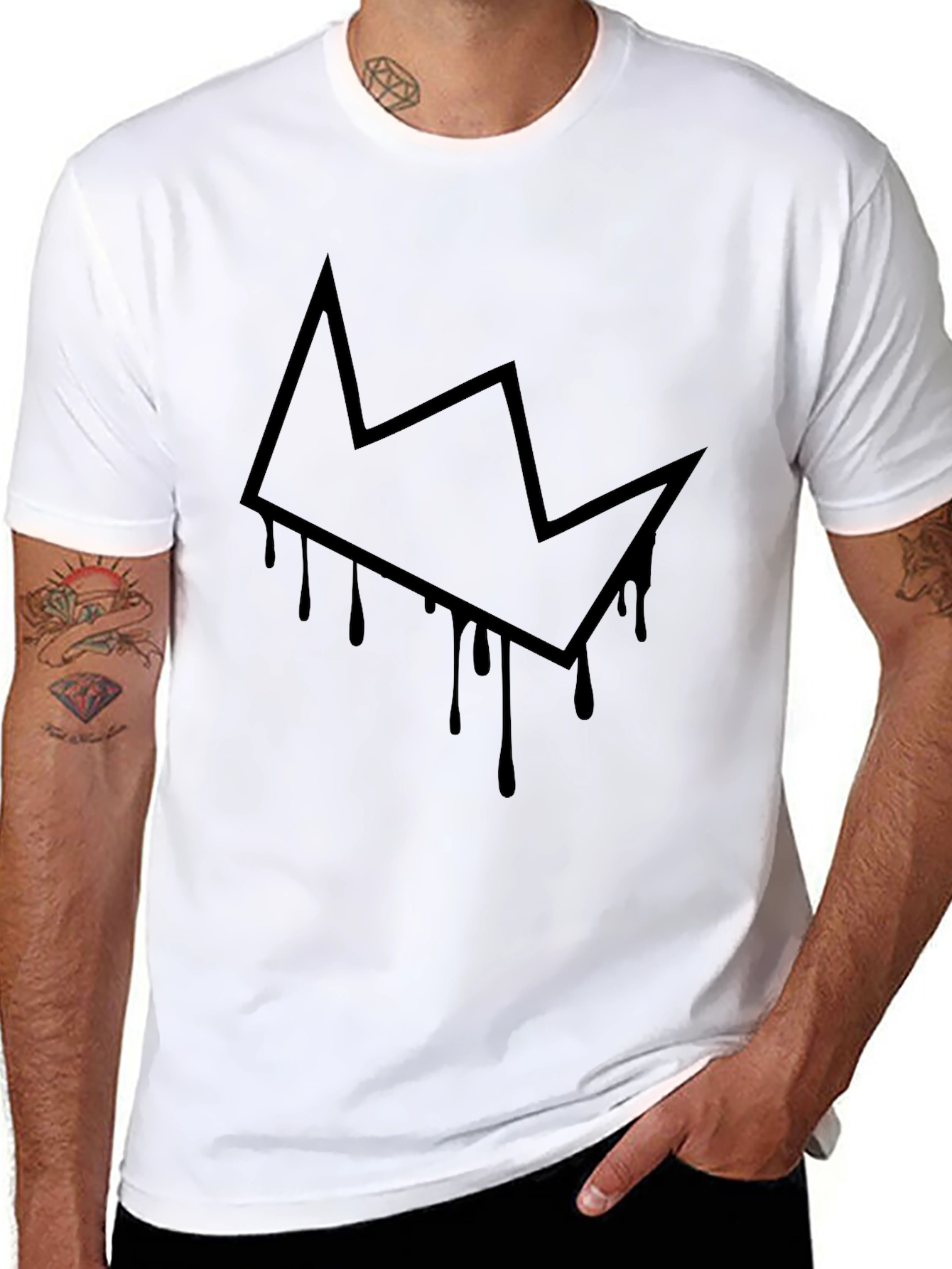Crown Drip Graphic Tee - Mens Black T-Shirt