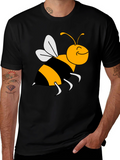 Bumble Bee Graphic Tee - Black Cotton T-Shirt