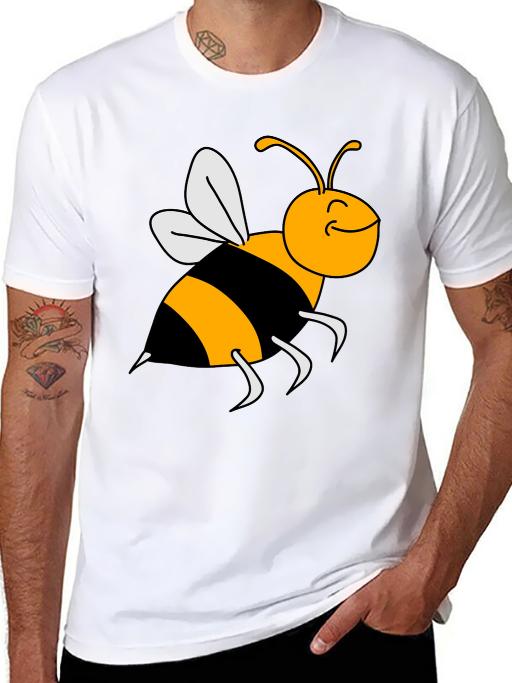 Bumble Bee Graphic Tee - Black Cotton T-Shirt