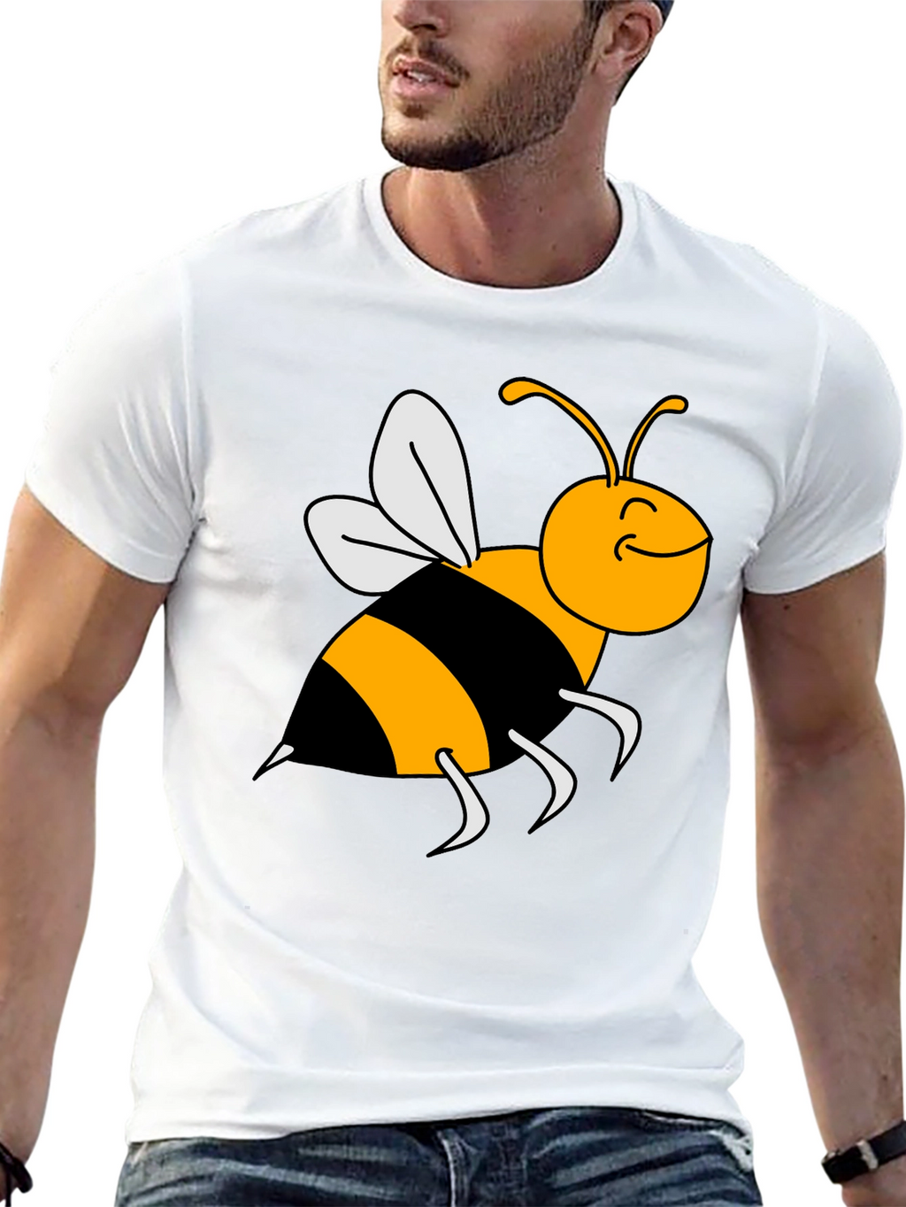Bumble Bee Graphic Tee - Black Cotton T-Shirt