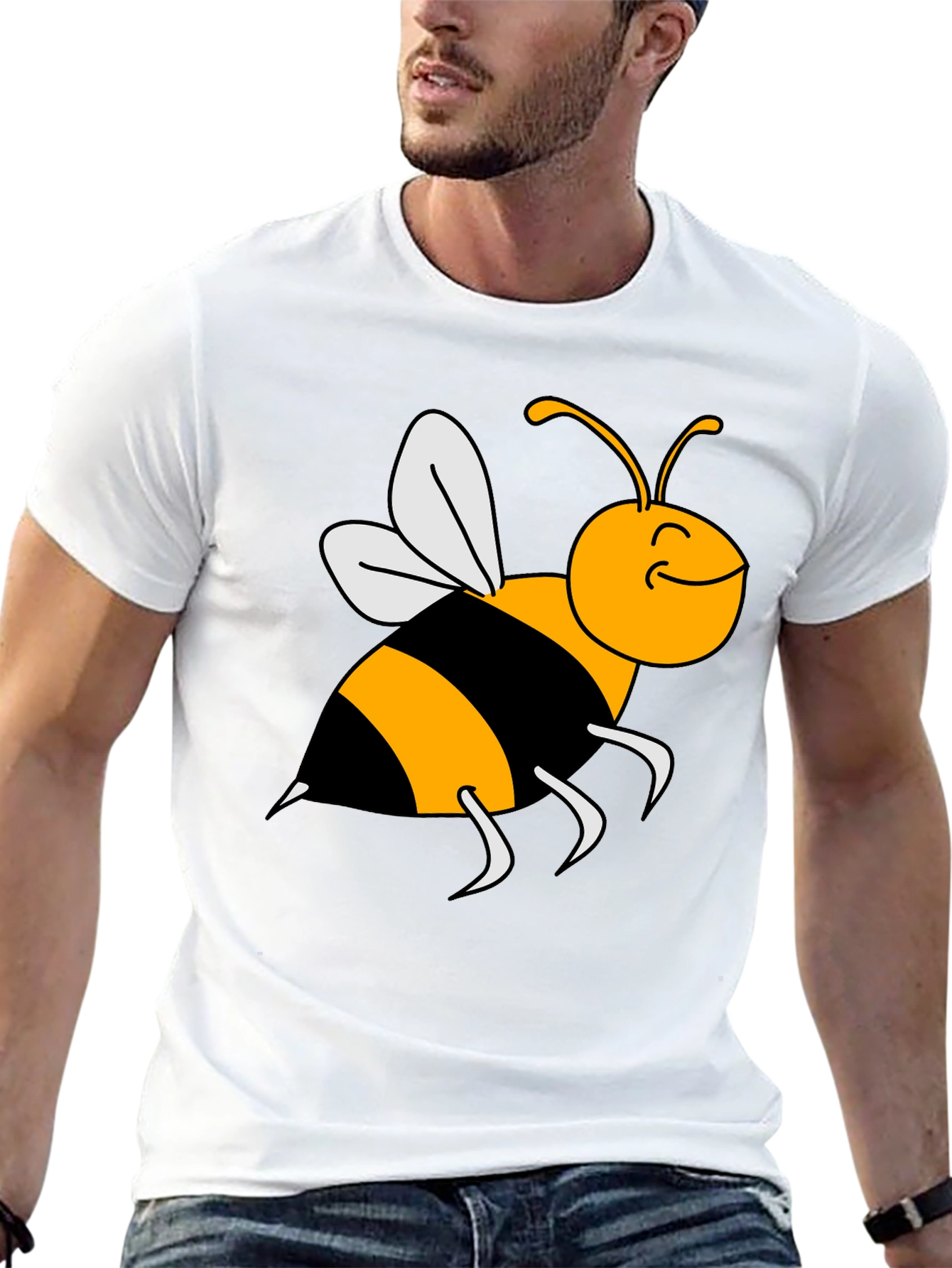 Bumble Bee Graphic Tee - Black Cotton T-Shirt