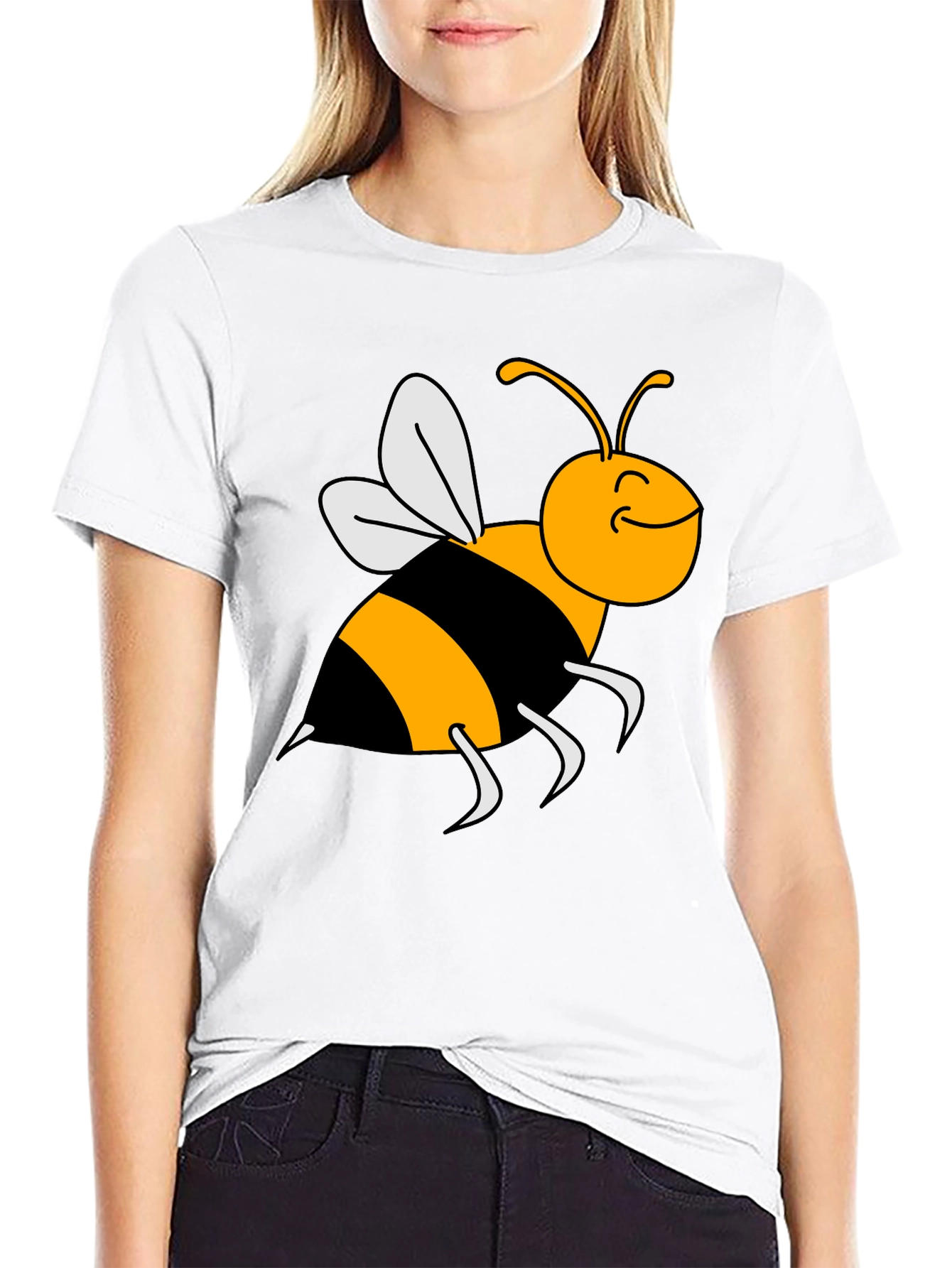 Bumble Bee Graphic Tee - Black Cotton T-Shirt