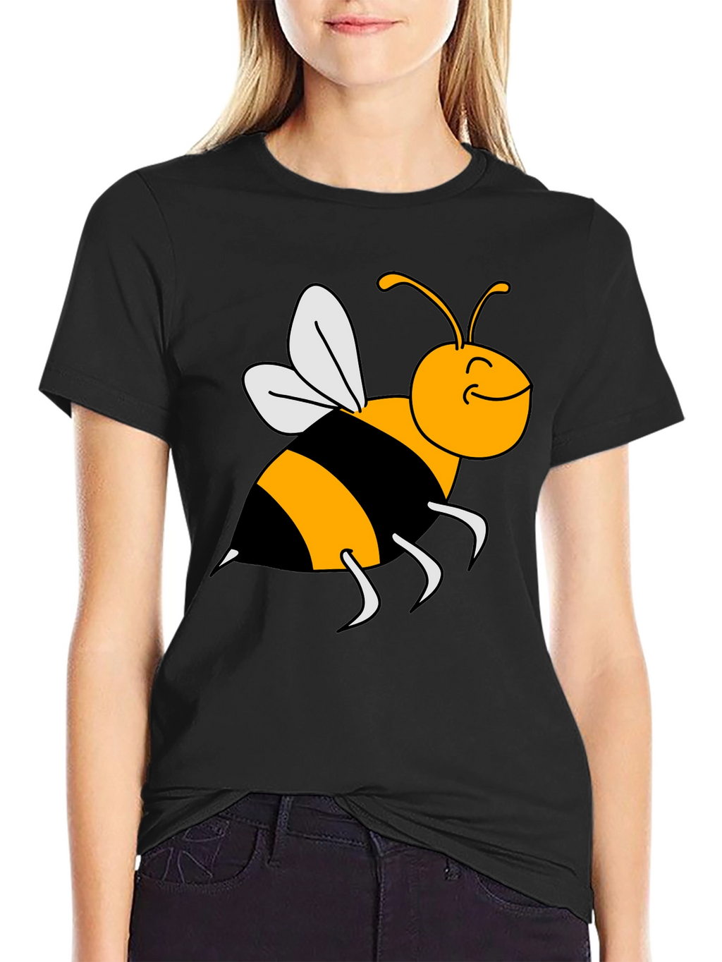 Bumble Bee Graphic Tee - Black Cotton T-Shirt