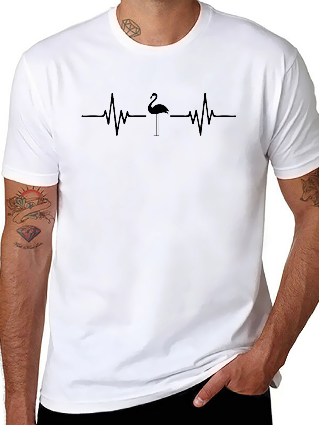 Flamingo Heartbeat Graphic Tee - Unisex