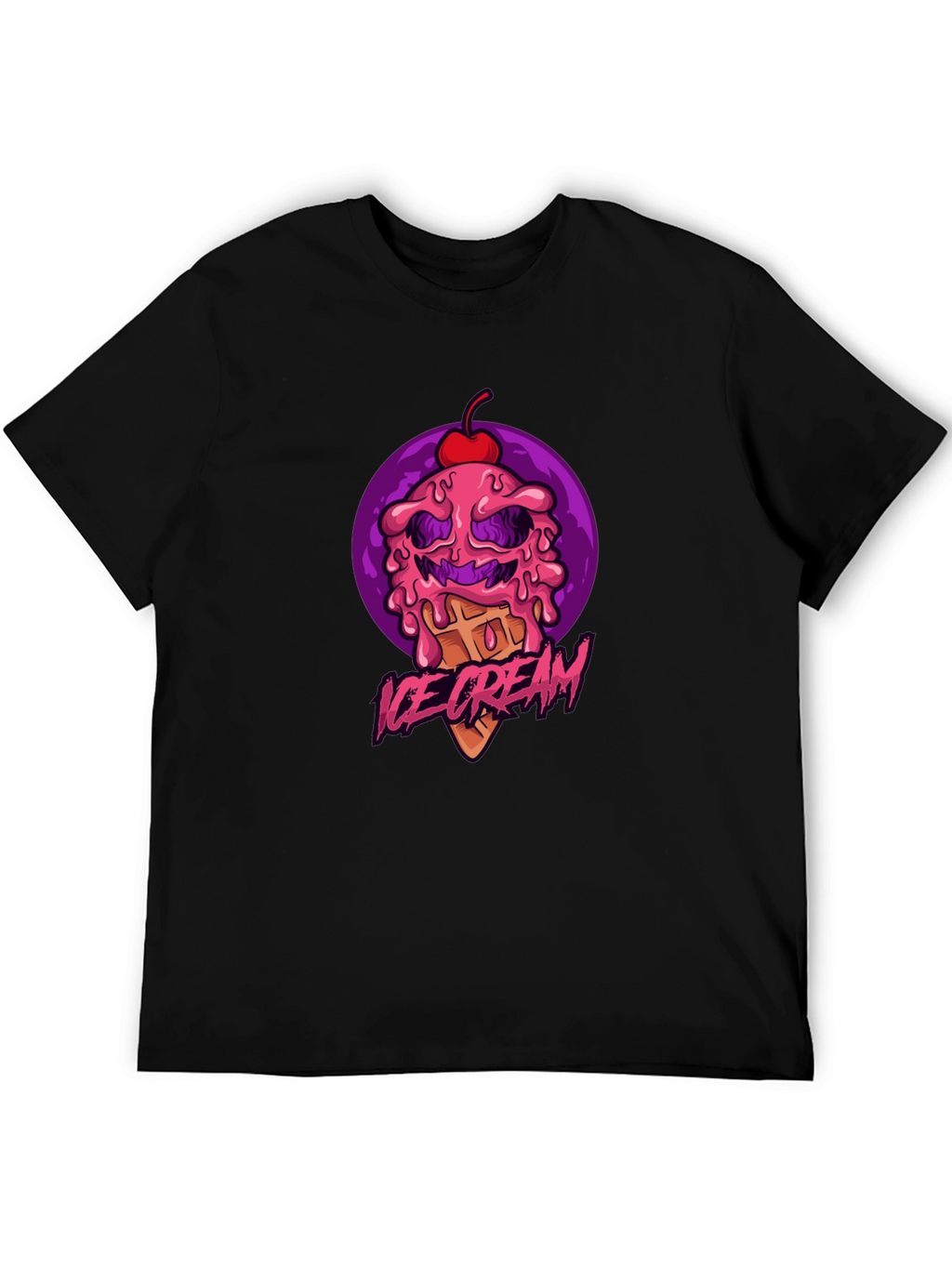 Ice Cream Monster Graphic Tee - Black