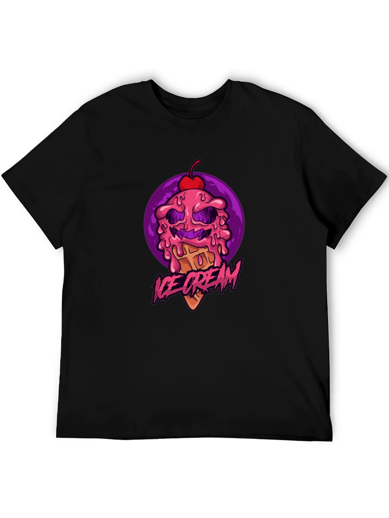 Ice Cream Monster Graphic Tee - Black