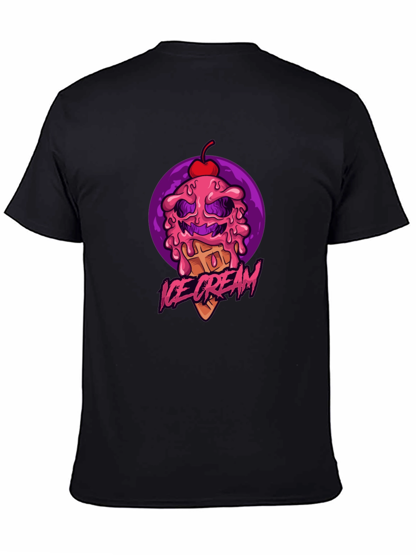 Ice Cream Monster Graphic Tee - Black