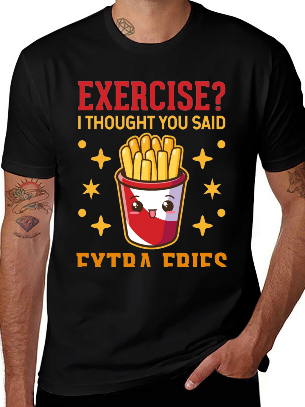 Funny Exercise? Extra Fries Graphic Tee