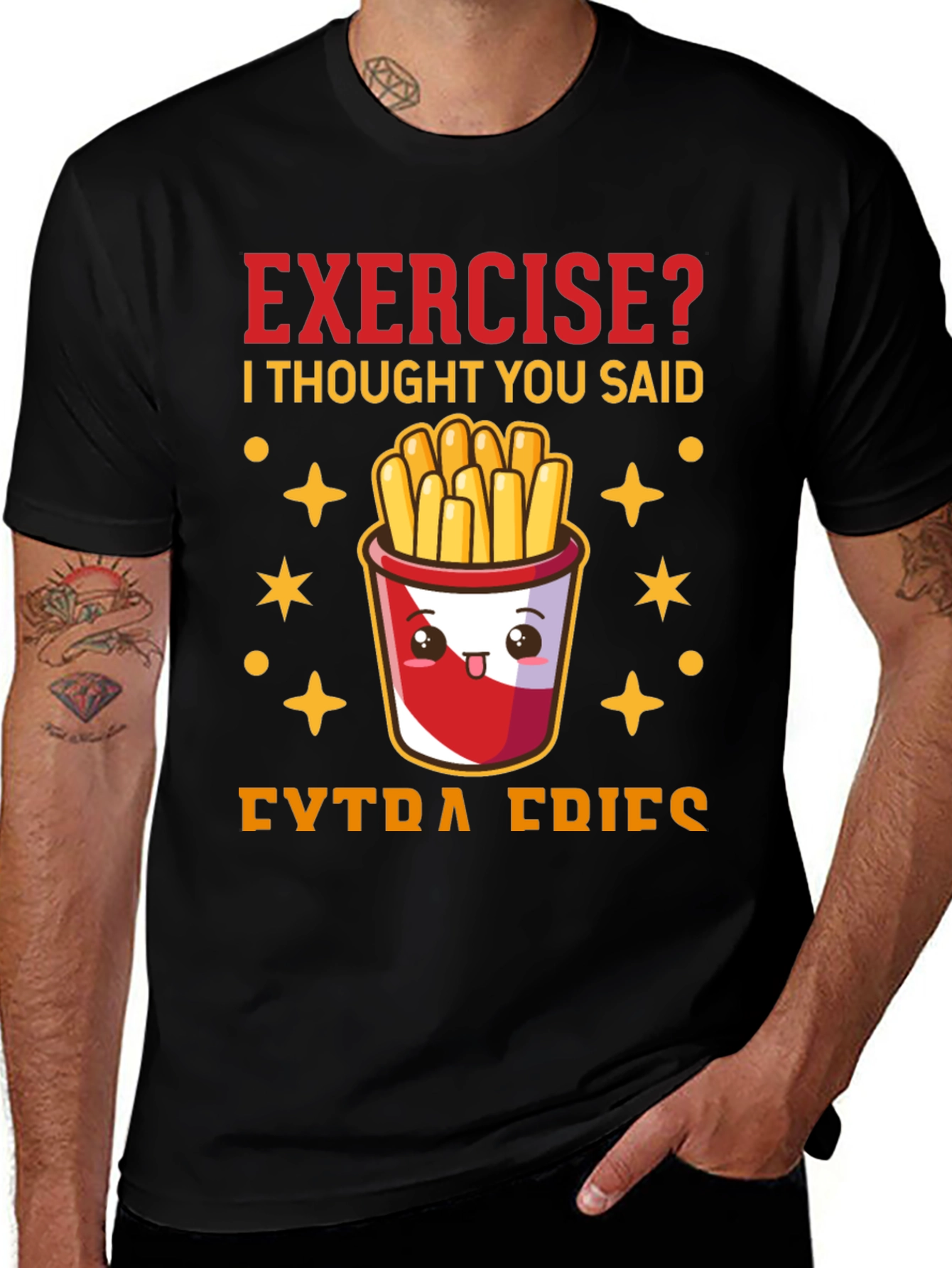 Funny Exercise? Extra Fries Graphic Tee