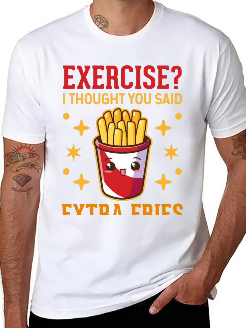 Funny Exercise? Extra Fries Graphic Tee