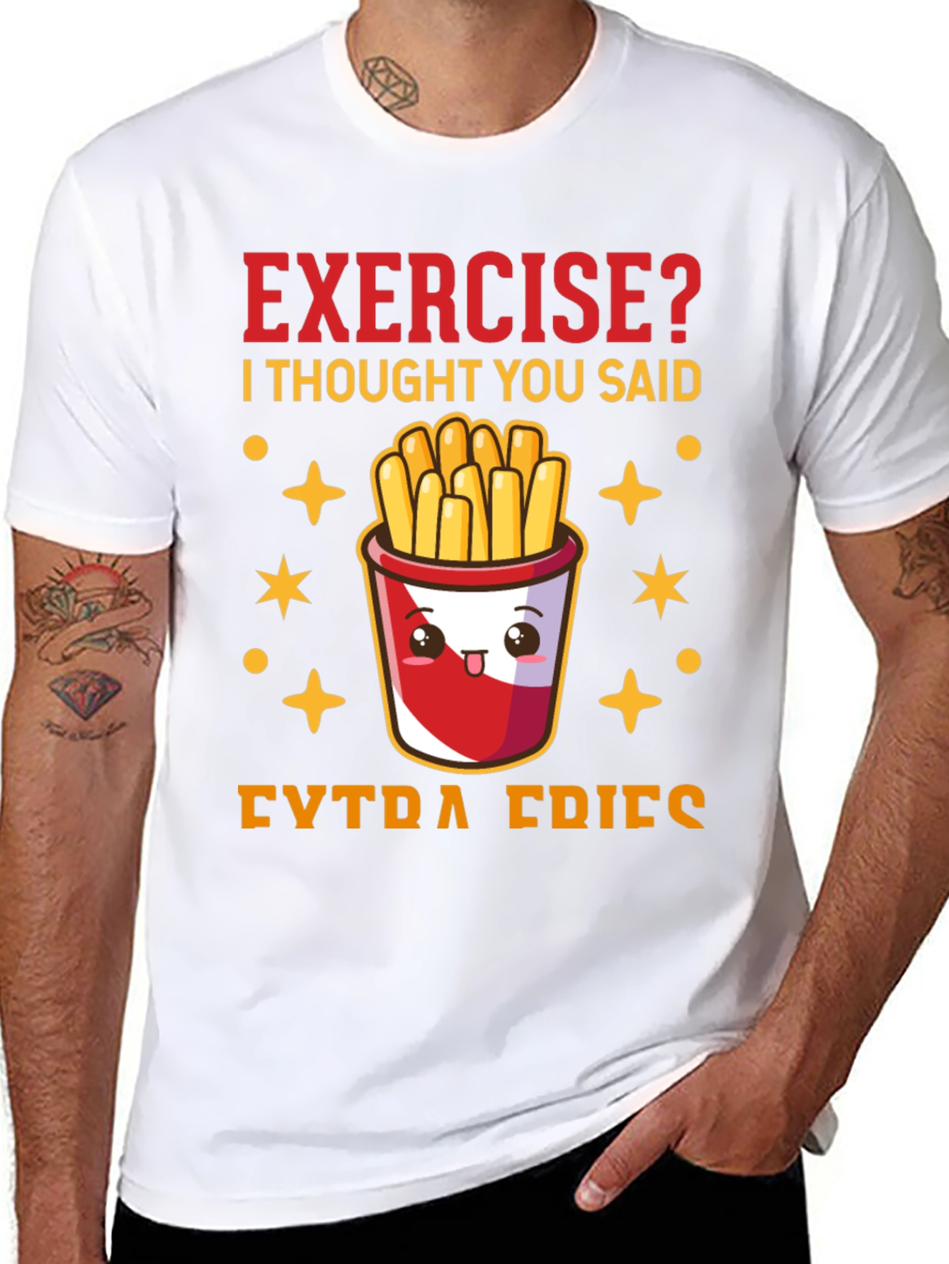 Funny Exercise? Extra Fries Graphic Tee