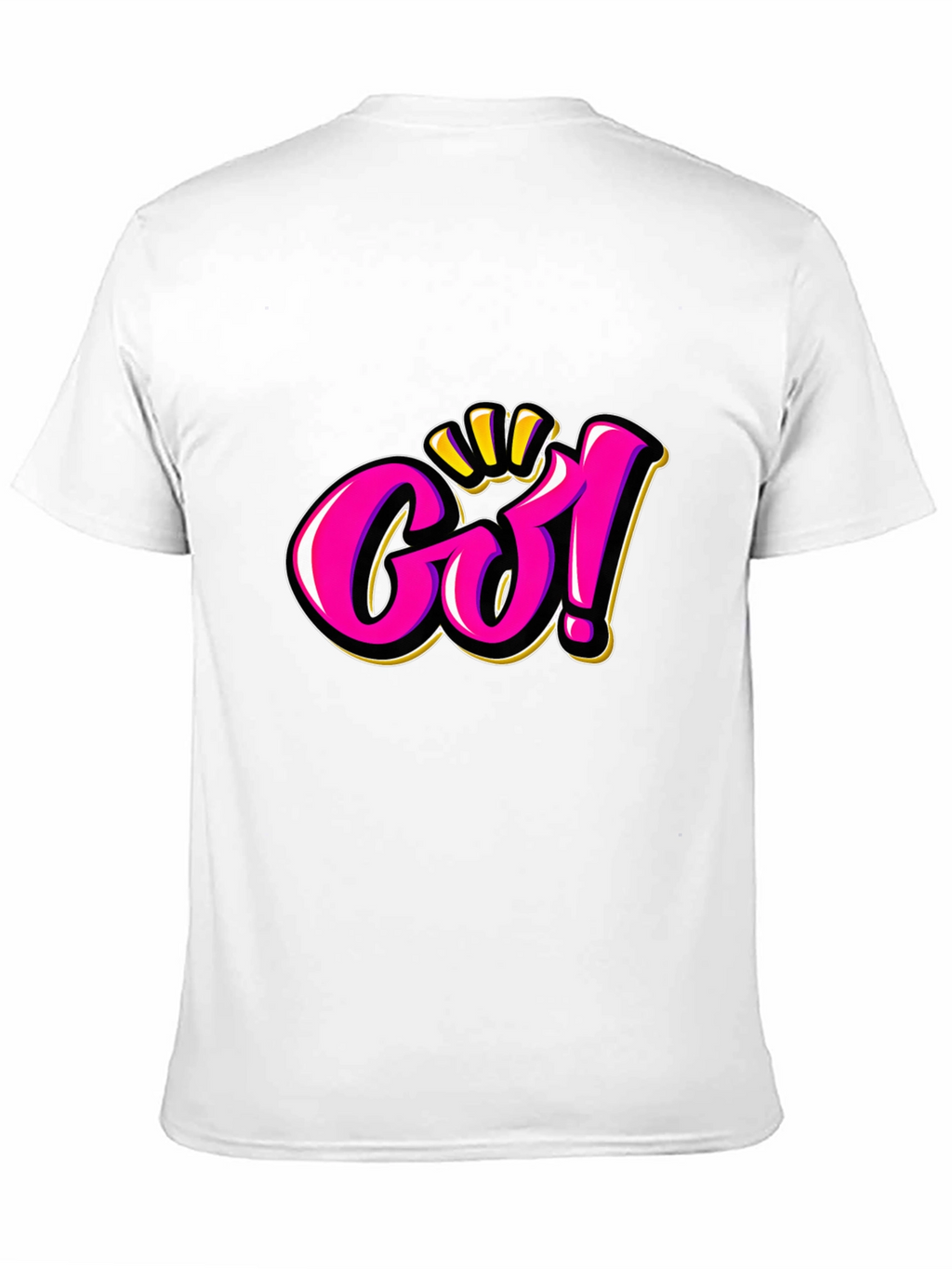 Go! Graphic Tee - Bold Pink & Gold Design