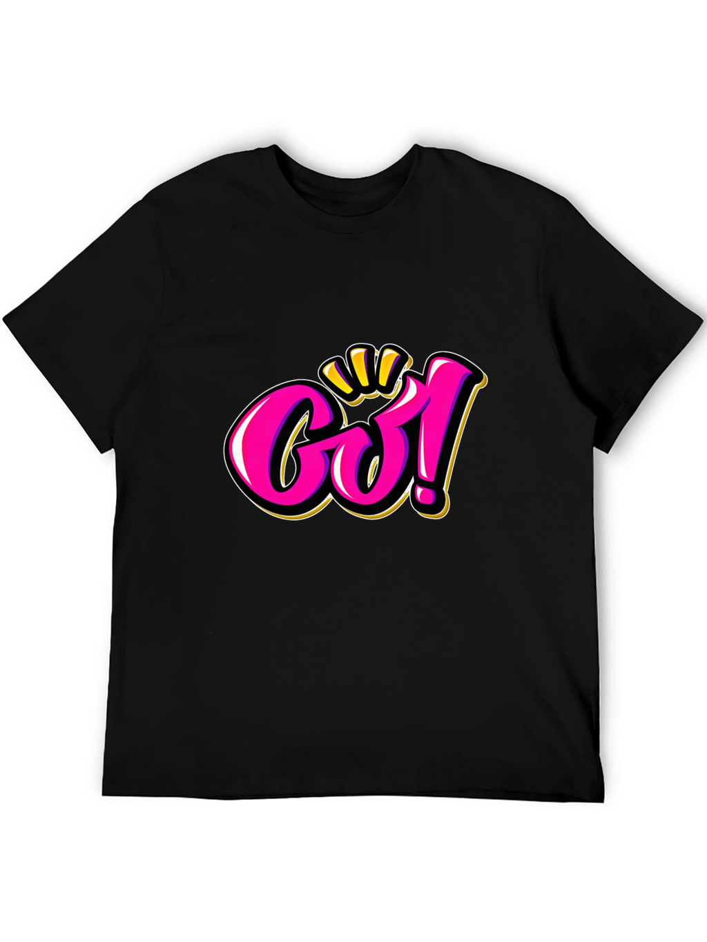 Go! Graphic Tee - Bold Pink & Gold Design